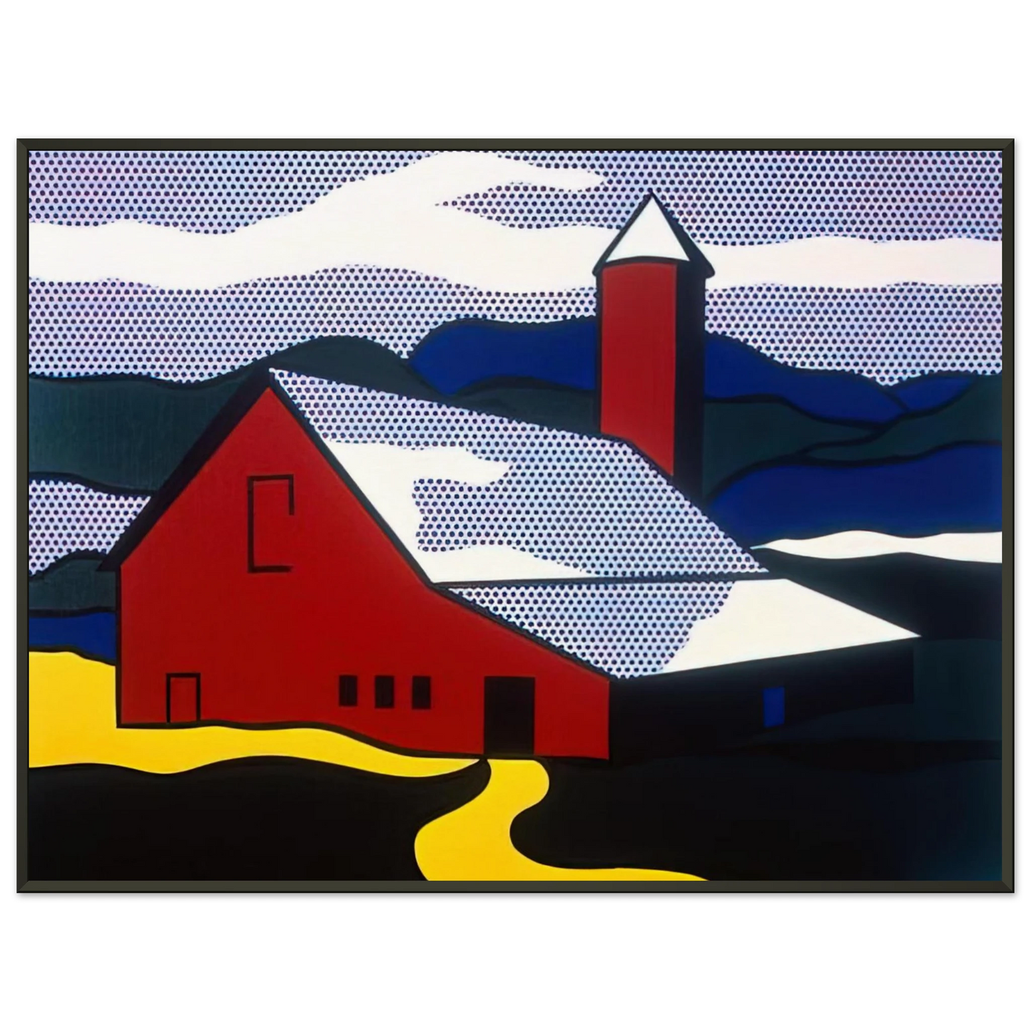 Roy Lichtenstein RED BARN II 1969 Framed Art Print - Aluminum Frame - 60x80 cm / 24x32 inches