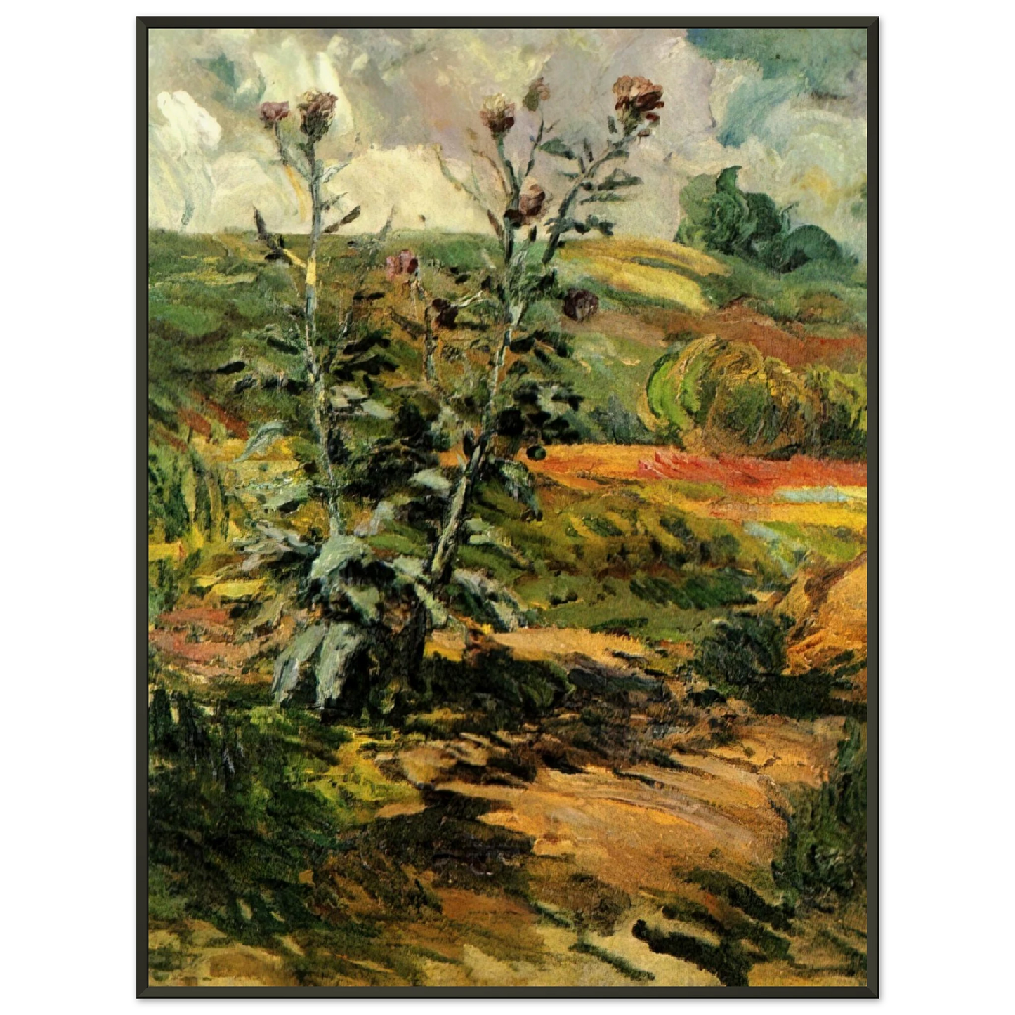 Vincent van Gogh Two Thistles Framed Art Print - Aluminum Frame - 60x80 cm / 24x32 inches
