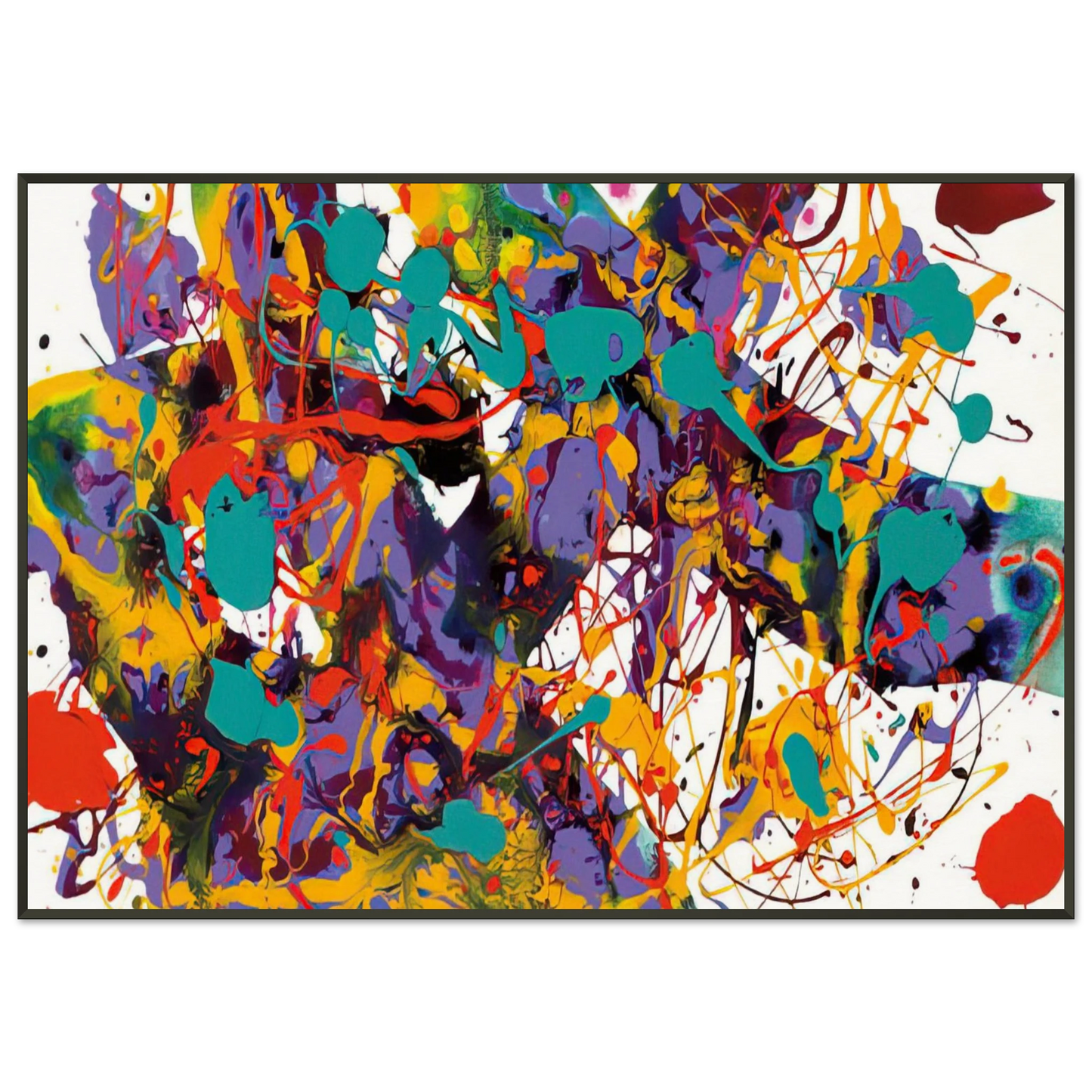 Sam Francis Untitled SFP9435 SFF 1711 Framed Art Print - Aluminum Frame - 21x29.7 cm / 8x12"