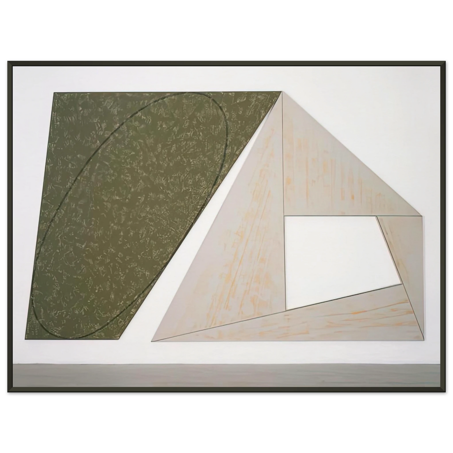 Robert Mangold GREEN TILTED ELLIPSE GRAY FRAME 1989 Framed Art Print - Aluminum Frame - 40x50 cm / 16x20 inches