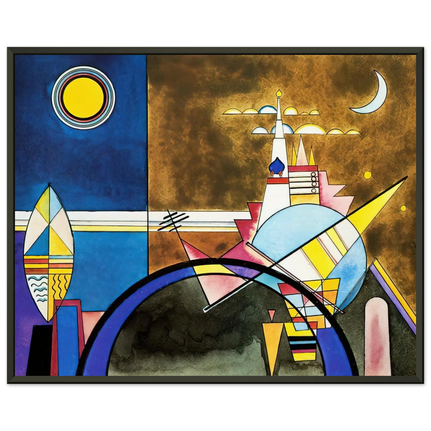 Wassily Kandinsky PICTURE XVI THE GREAT GATE OF KIEV STAGE SET FOR MUSSORGSKY S PICTURES AT AN EXHIBITION IN 1928 Framed Art Print - Aluminum Frame - 70x100 cm / 28x40 inches