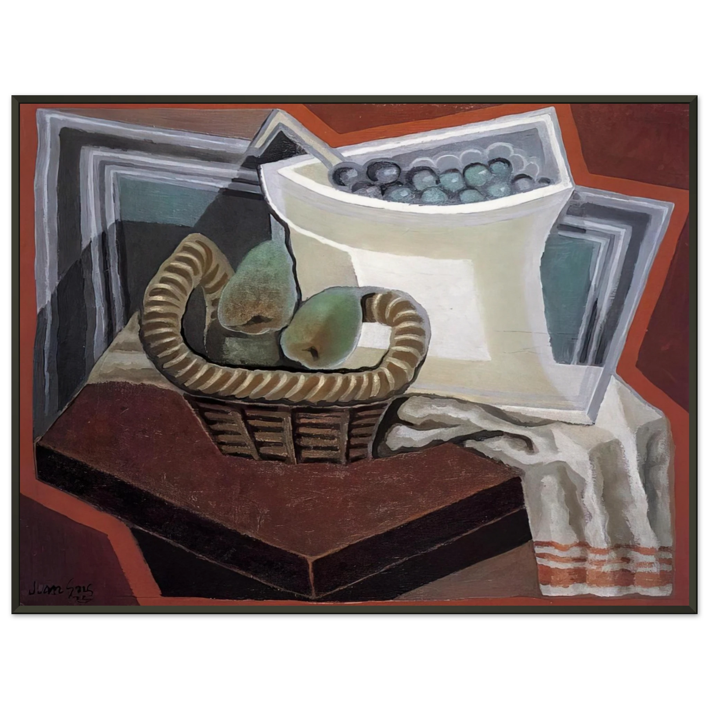 Juan Gris THE BASKET OF PEARS 1925 Framed Art Print - Aluminum Frame - 40x50 cm / 16x20 inches