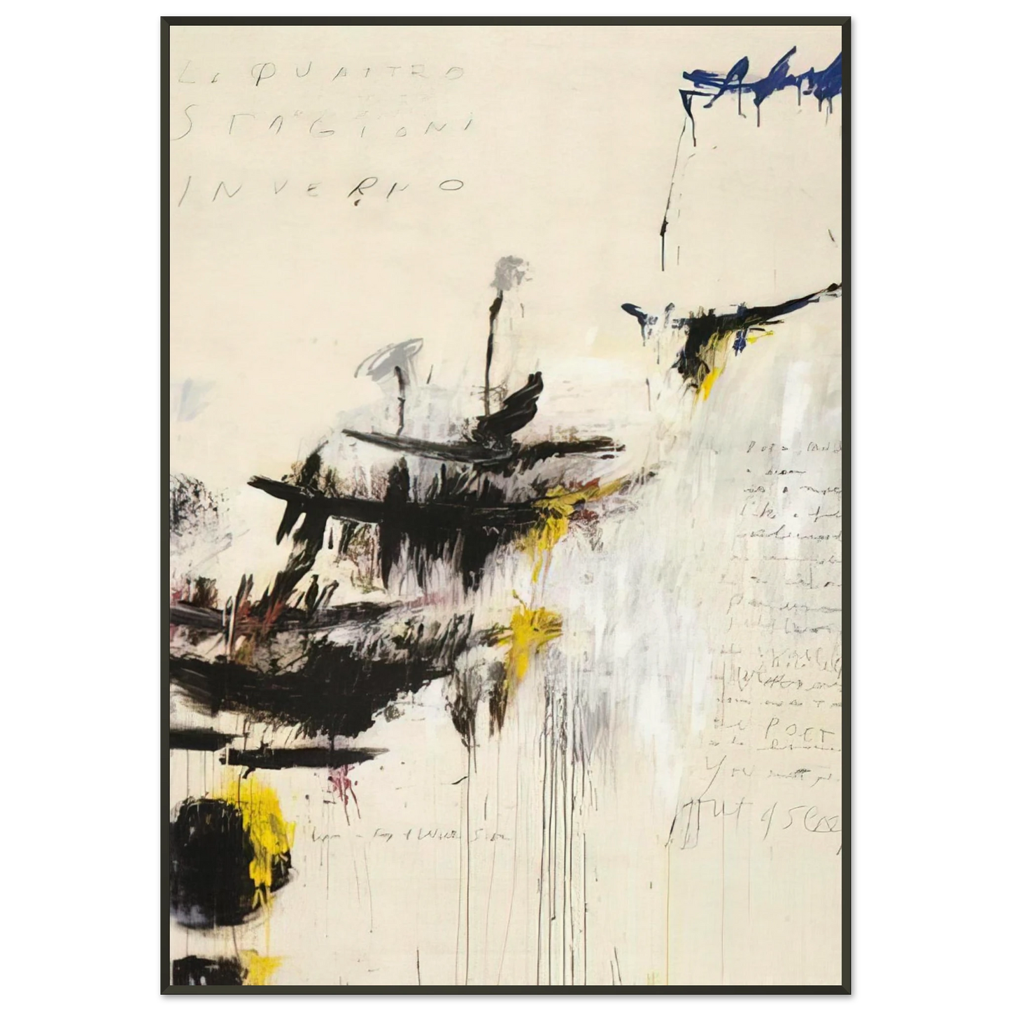 Cy Twombly Quattro stagioni I Inverno Framed Art Print - Aluminum Frame - 21x29.7 cm / 8x12"