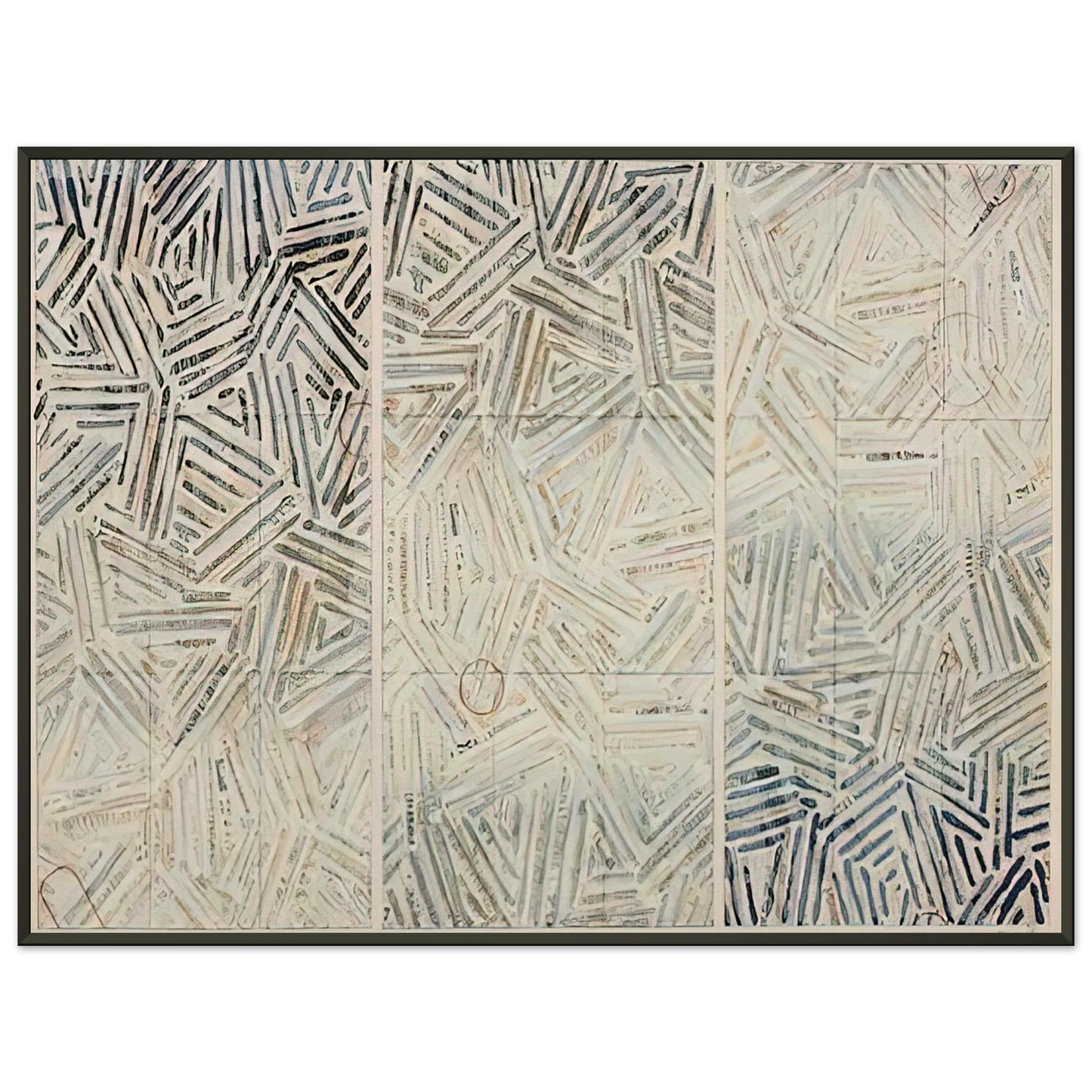 Jasper Johns BETWEEN THE CLOCK AND THE BED 1989 Framed Art Print - Aluminum Frame - 70x100 cm / 28x40 inches
