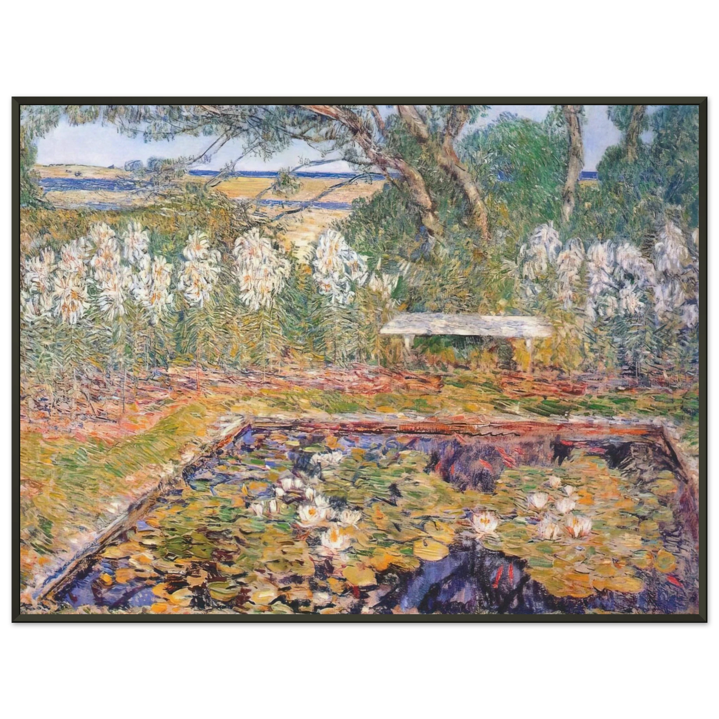 Childe Hassam A long island garden Framed Art Print - Aluminum Frame - 40x50 cm / 16x20 inches