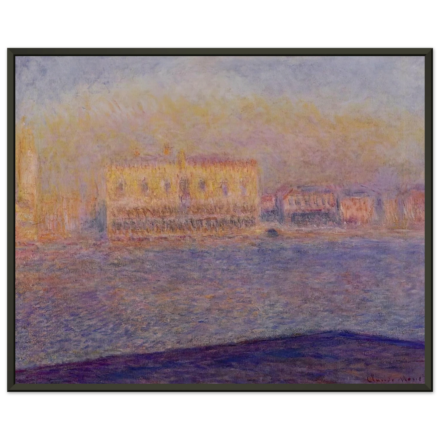 claude monet  The Doges Palace Seen from San Giorgio Maggiore Venice Framed Art Print  - Aluminum Frame - 40x50 cm / 16x20 inches