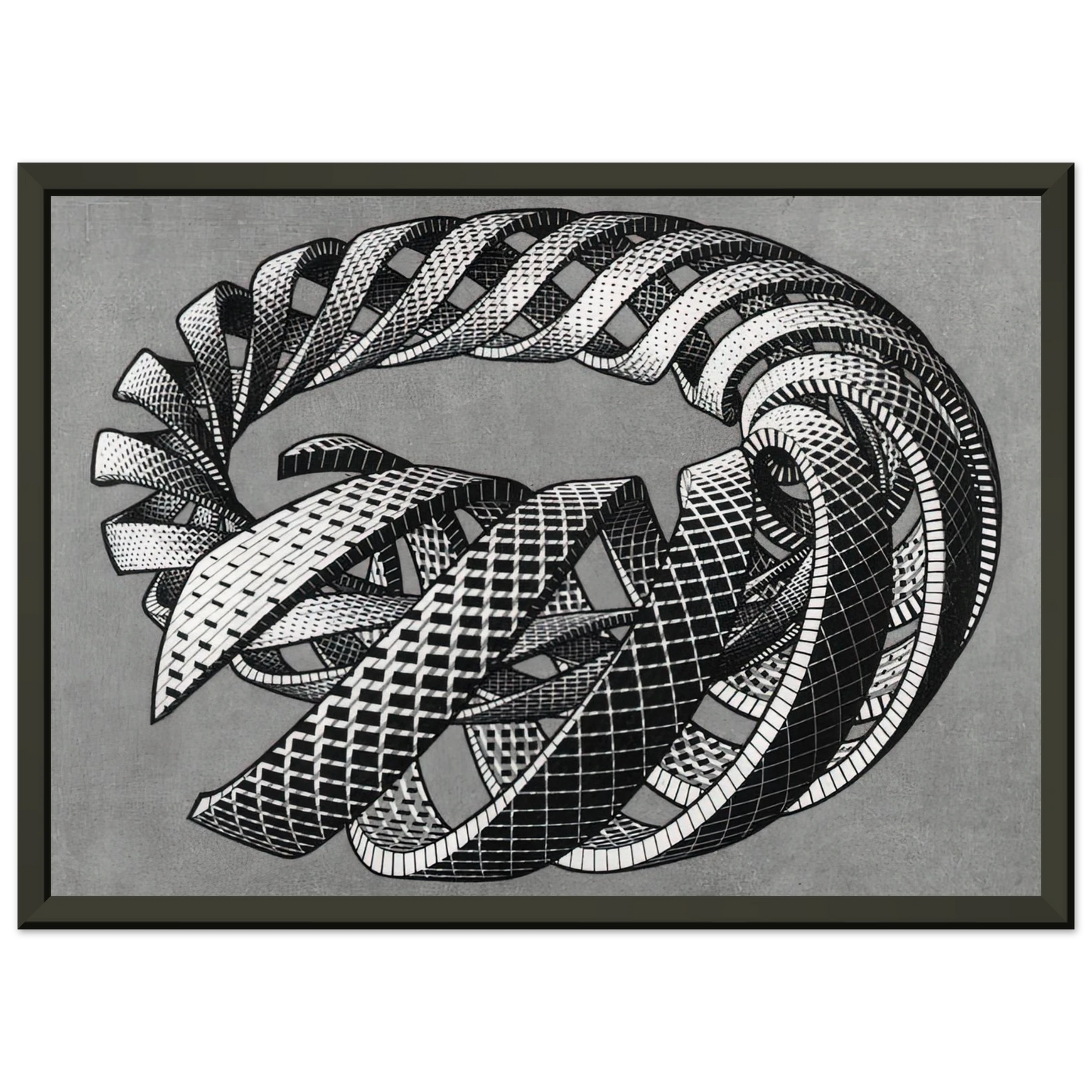 MC Escher  SPIRALS Framed Art Print  - Aluminum Frame - 70x100 cm / 28x40 inches