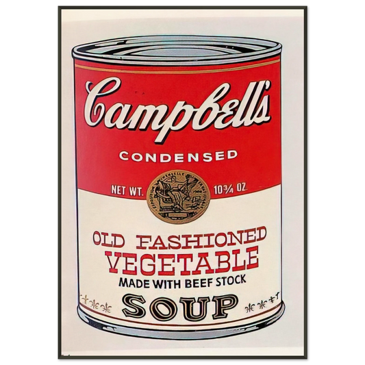Andy Warhol  Campbells Soup Can  Old Fashioned Vegetable  Framed Art Print  - Aluminum Frame - 21x29.7 cm / 8x12"