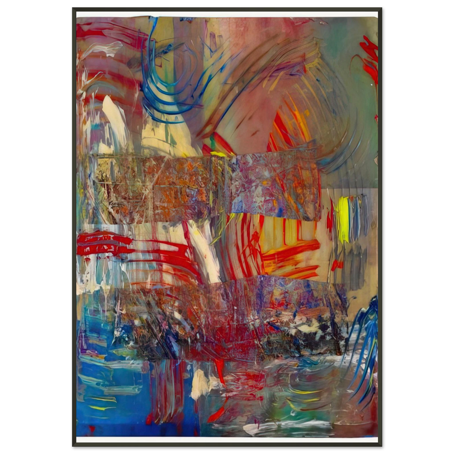 Sam Gilliam Horses Upside Down Framed Art Print - Aluminum Frame - 21x29.7 cm / 8x12"