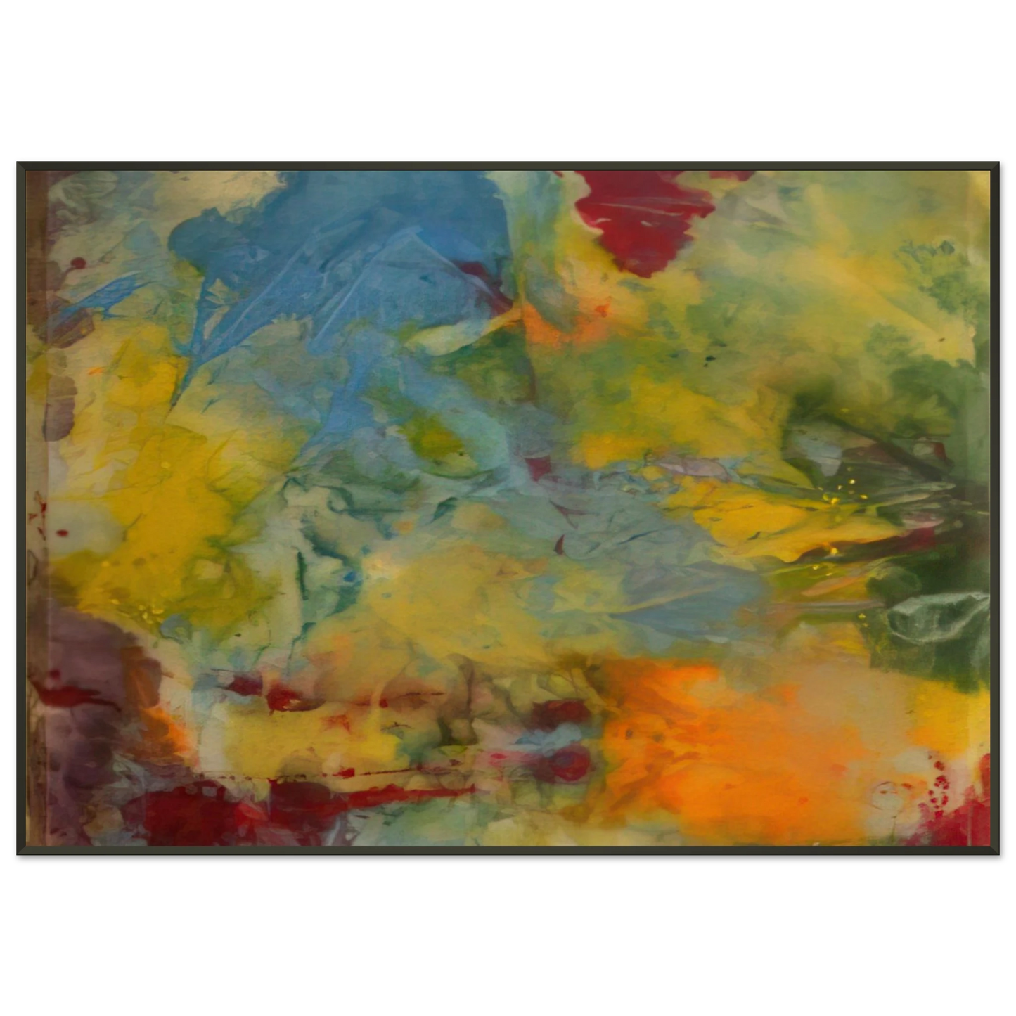 Sam Gilliam Blue Swirl Framed Art Print - Aluminum Frame - 21x29.7 cm / 8x12"