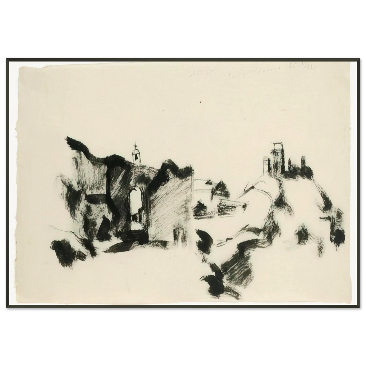 Julius Bissier Assisi 35 marzo 1935 Framed Art Print - Aluminum Frame - 21x29.7 cm / 8x12"