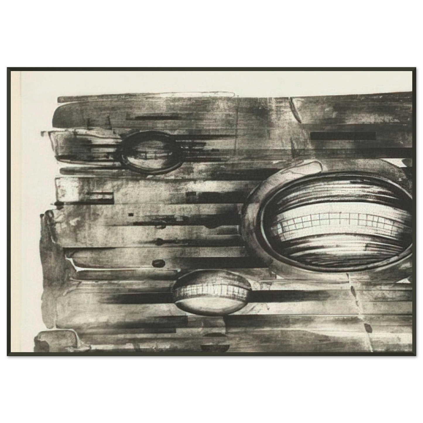Lee Bontecou FOURTH STONE 1963 Framed Art Print - Aluminum Frame - 21x29.7 cm / 8x12"