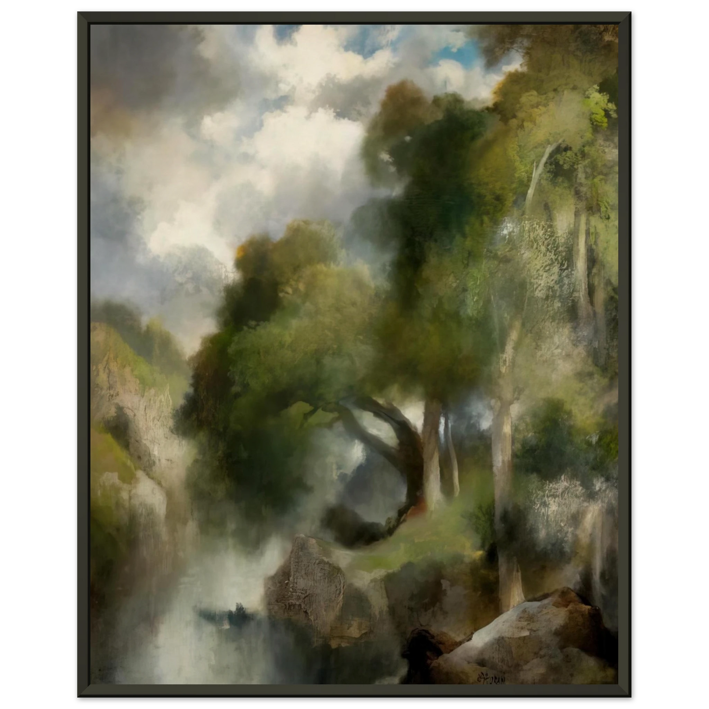 Thomas Moran California Landscape Framed Art Print - Aluminum Frame - 60x80 cm / 24x32 inches