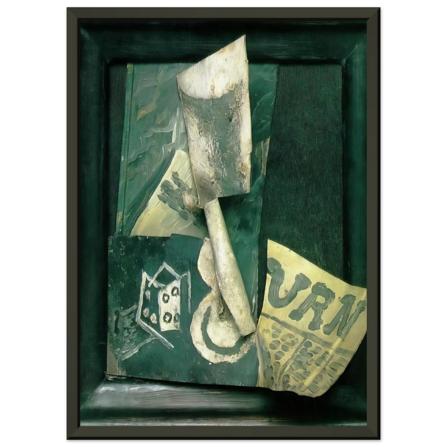 Pablo Picasso Glass and newspaper Framed Art Print - Aluminum Frame - 70x100 cm / 28x40 inches