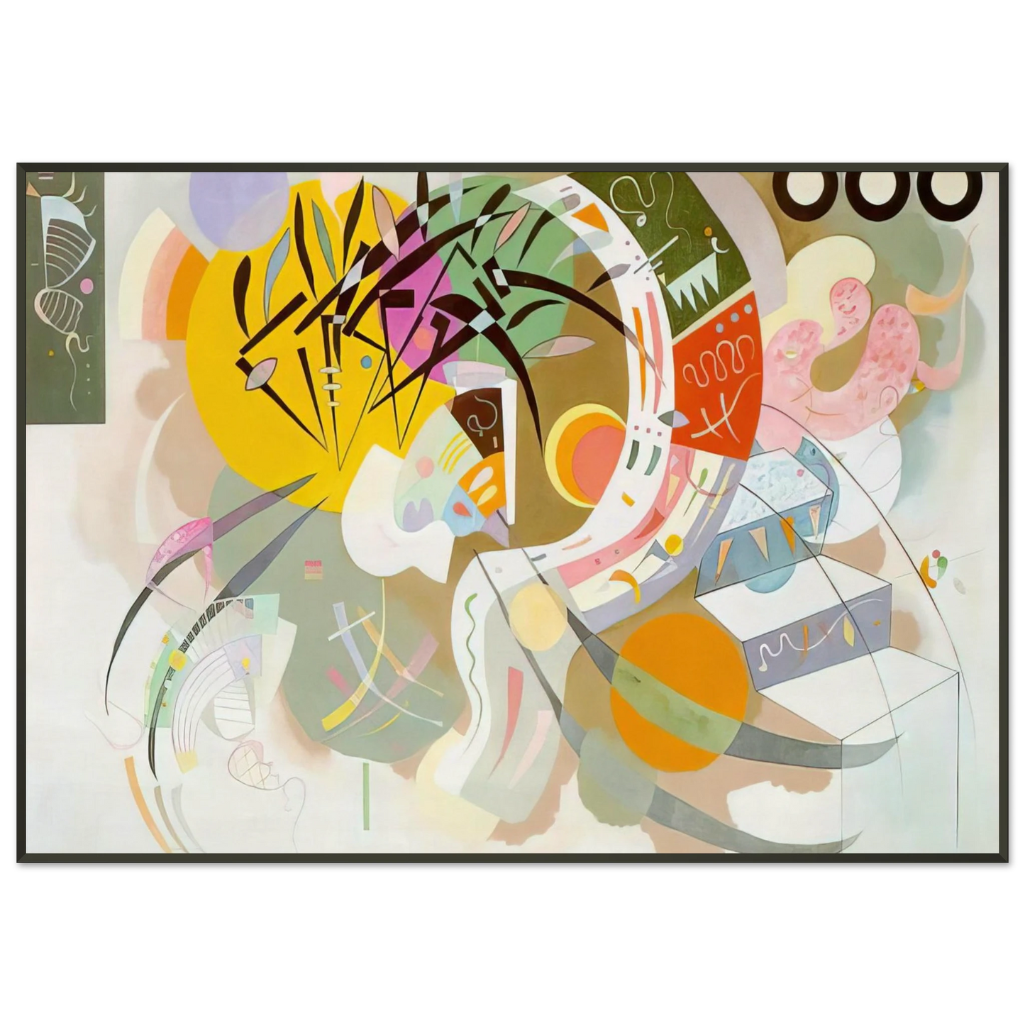 Wassily Kandinsky  DOMINANT CURVE 1936 Framed Art Print  - Aluminum Frame - 21x29.7 cm / 8x12"
