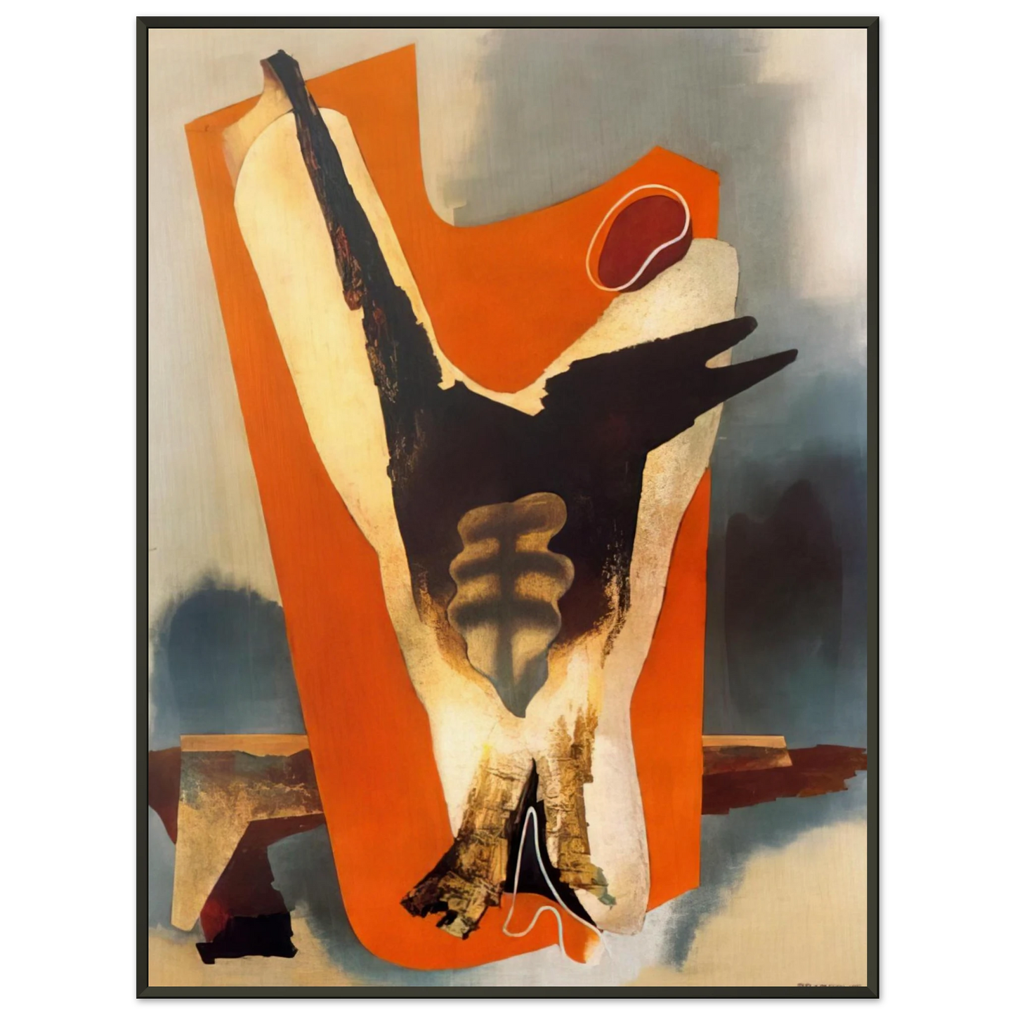 Enrico Prampolini THE FUNERAL OF ROMANTICISM AESTHETIC TRANSFIGURATION 1934 Framed Art Print - Aluminum Frame - 60x80 cm / 24x32 inches