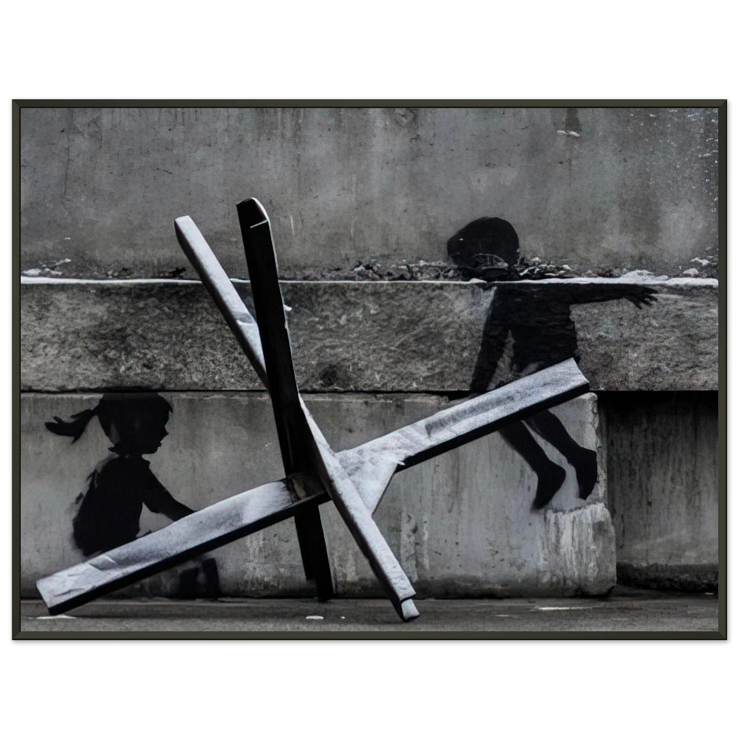 Banksy KYIV KHRESHCHYATYK 9 2022 Framed Art Print - Aluminum Frame - 60x80 cm / 24x32 inches