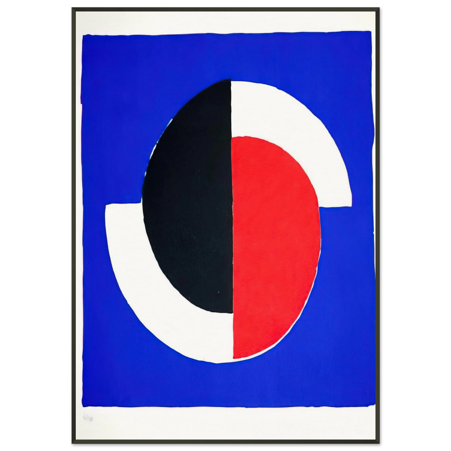 Sonia Delaunay COMPOSITION RED BLUE BLACK WHITE Framed Art Print - Aluminum Frame - 21x29.7 cm / 8x12"