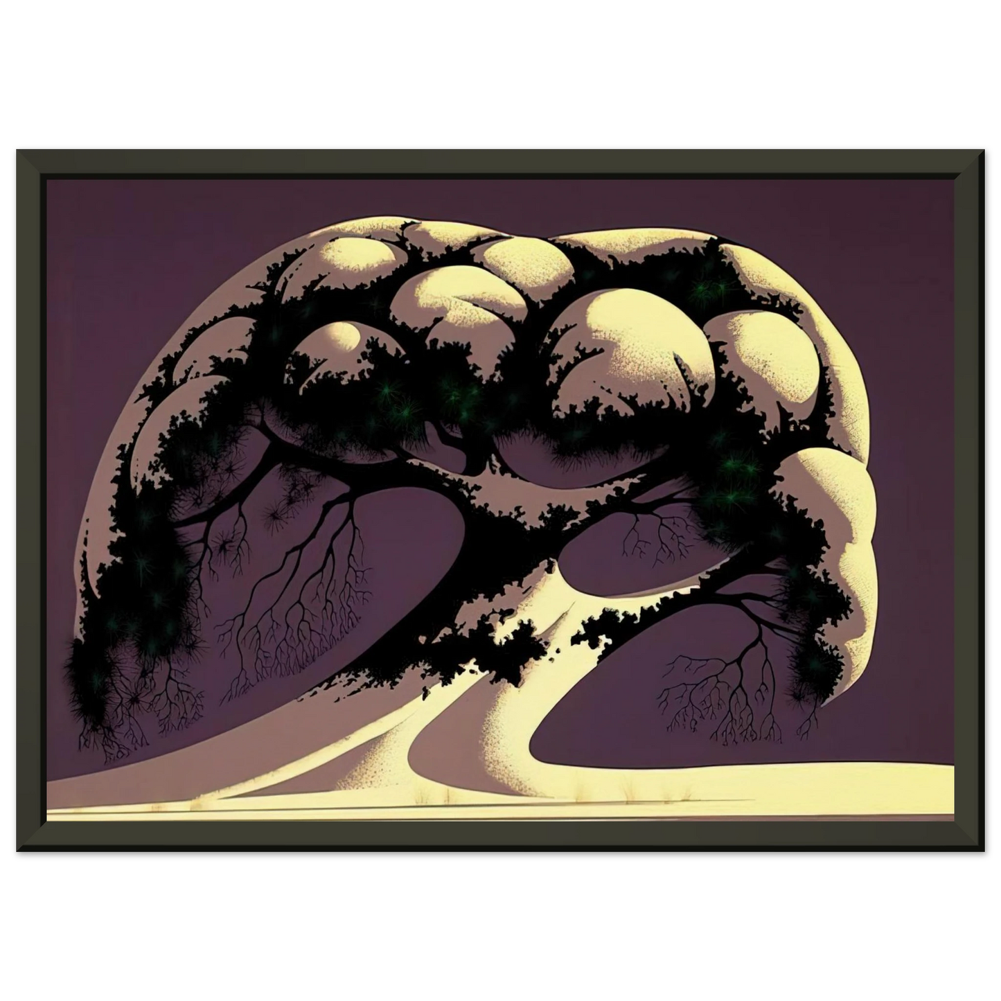 Eyvind Earle Snow Tree Framed Art Print - Aluminum Frame - 40x50 cm / 16x20 inches