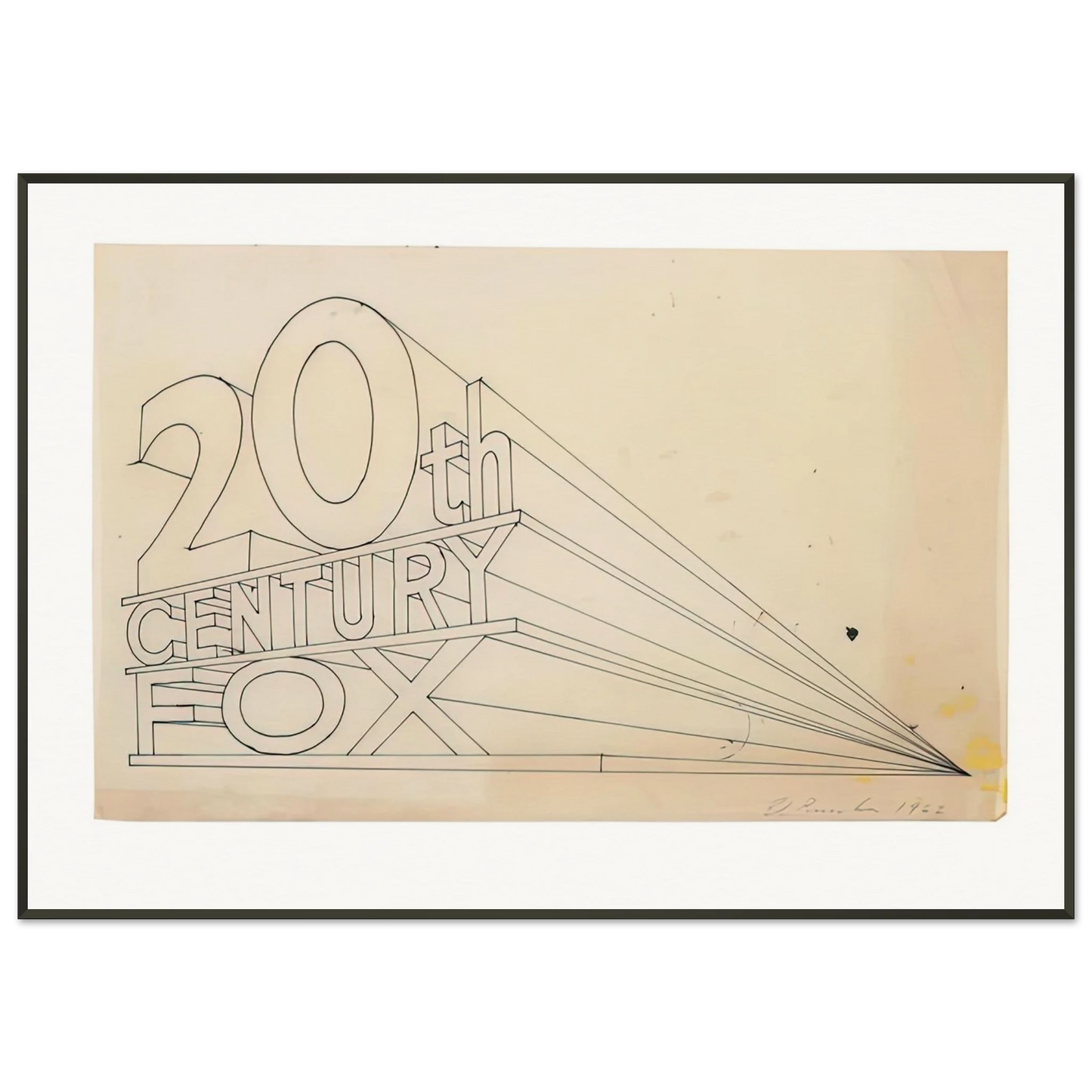 Edward Ruscha TRADEMARK STUDY 4 1962 Framed Art Print - Aluminum Frame - 21x29.7 cm / 8x12"