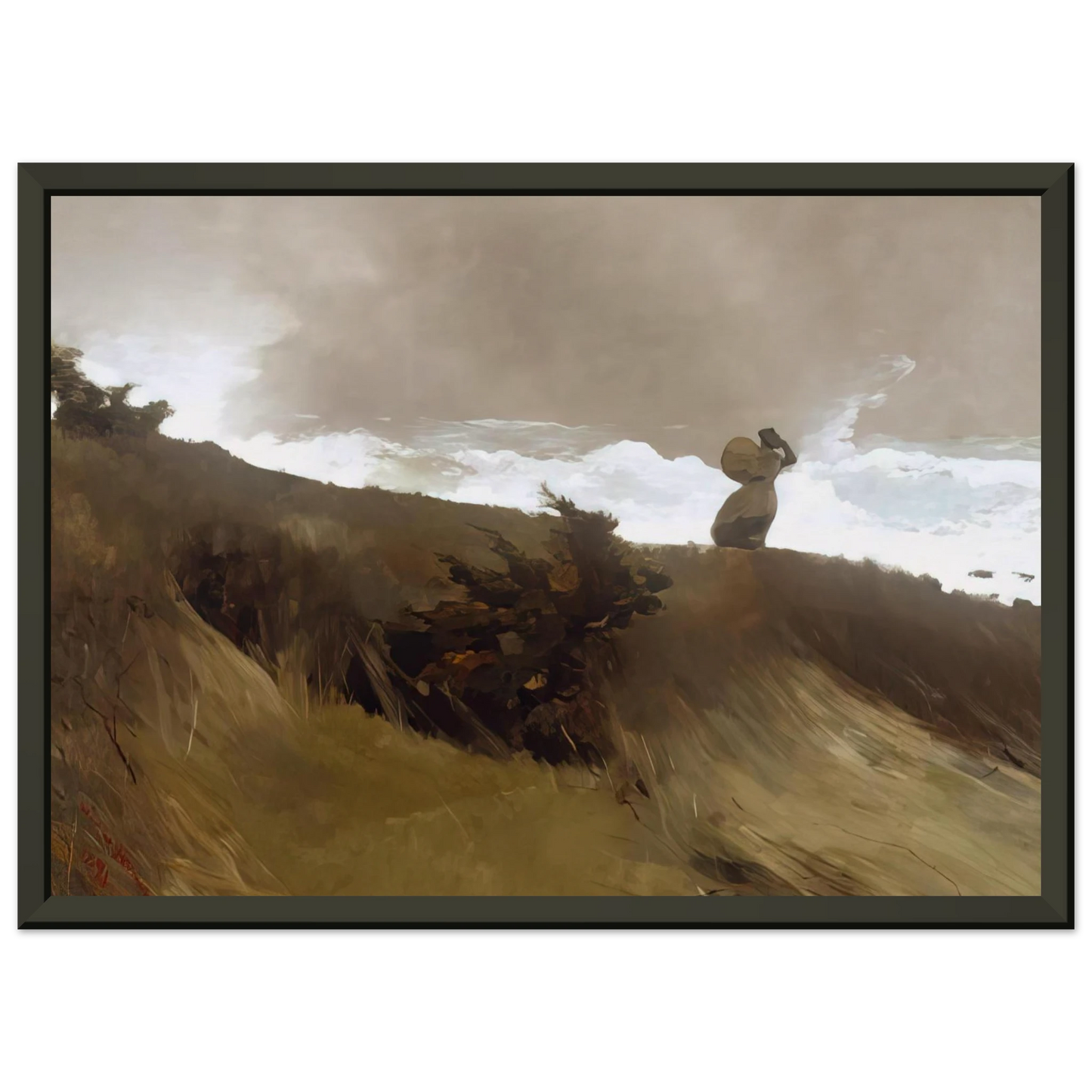 Winslow Homer THE WEST WIND Framed Art Print - Aluminum Frame - 40x50 cm / 16x20 inches