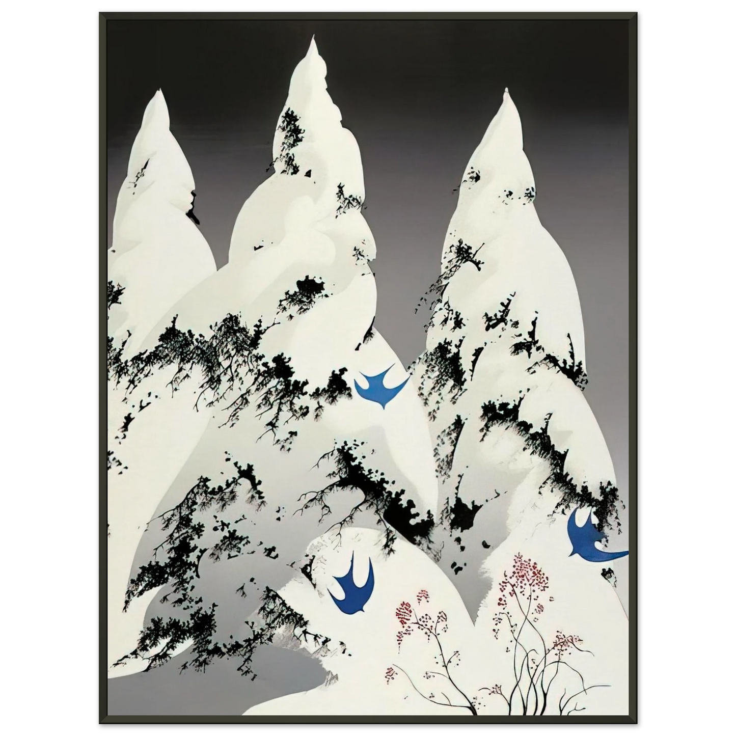 Eyvind Earle Winter Pine Framed Art Print - Aluminum Frame - 60x80 cm / 24x32 inches