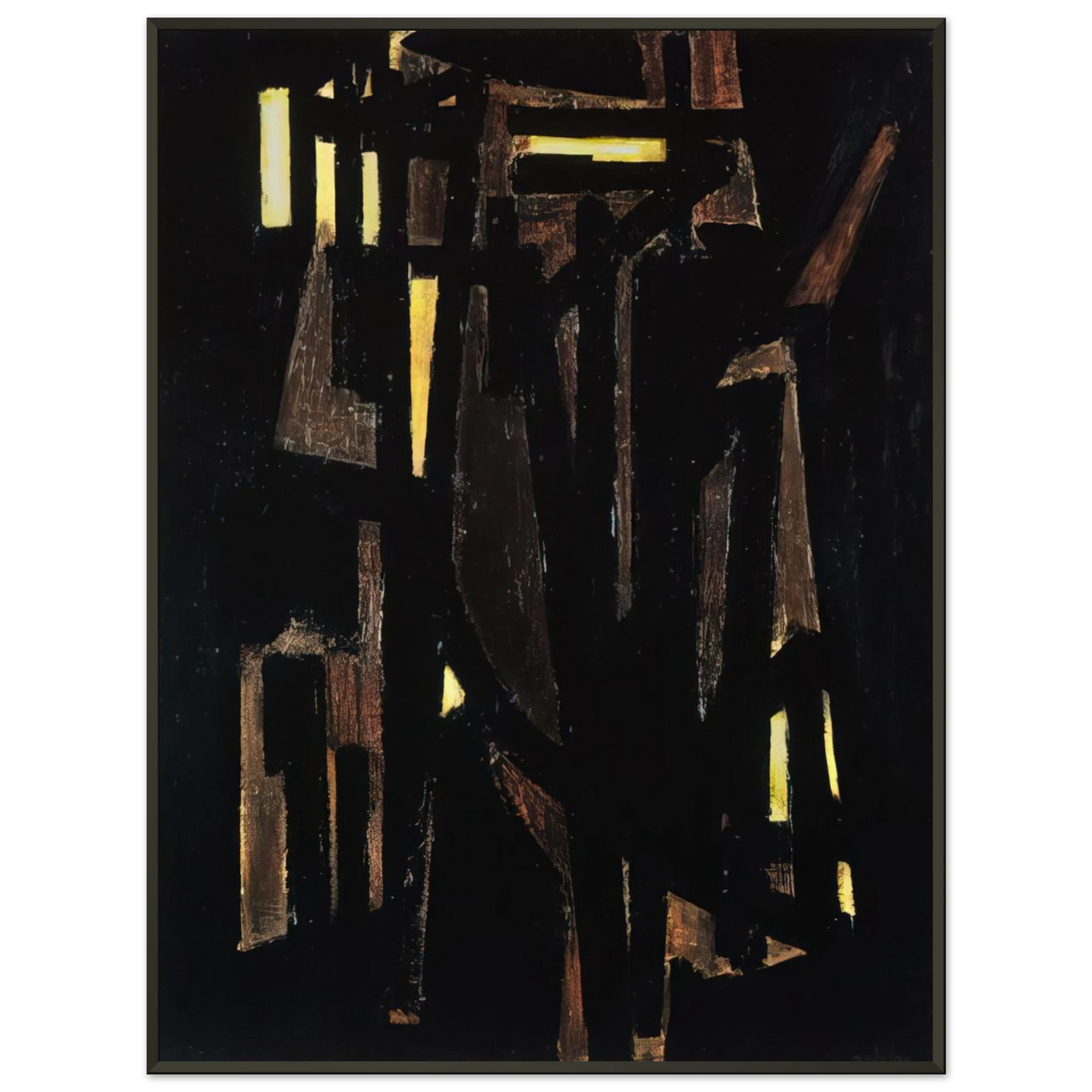 Pierre Soulages Peinture 146 x 114 cm 1950 1950 Framed Art Print - Aluminum Frame - 40x50 cm / 16x20 inches