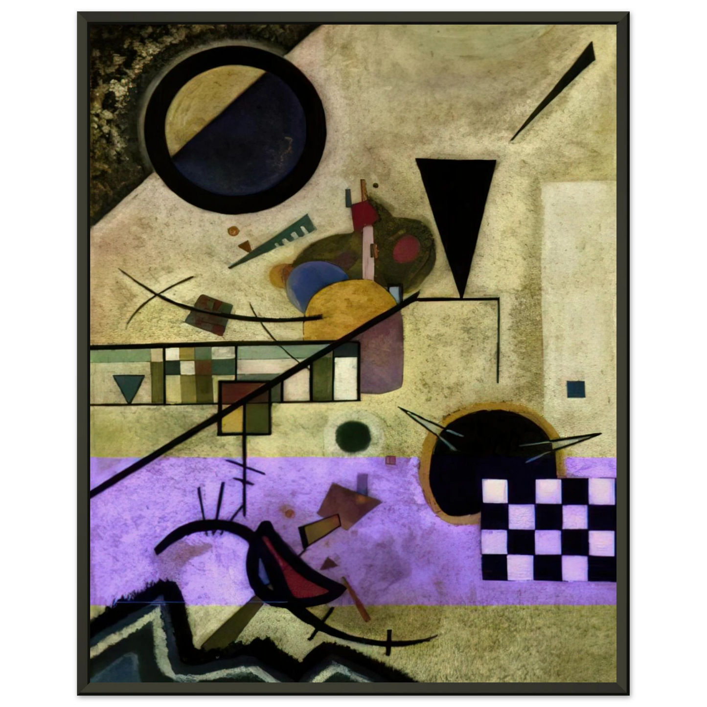 Wassily Kandinsky  CONTRASTING SOUNDS 1924 Framed Art Print  - Aluminum Frame - 40x50 cm / 16x20 inches