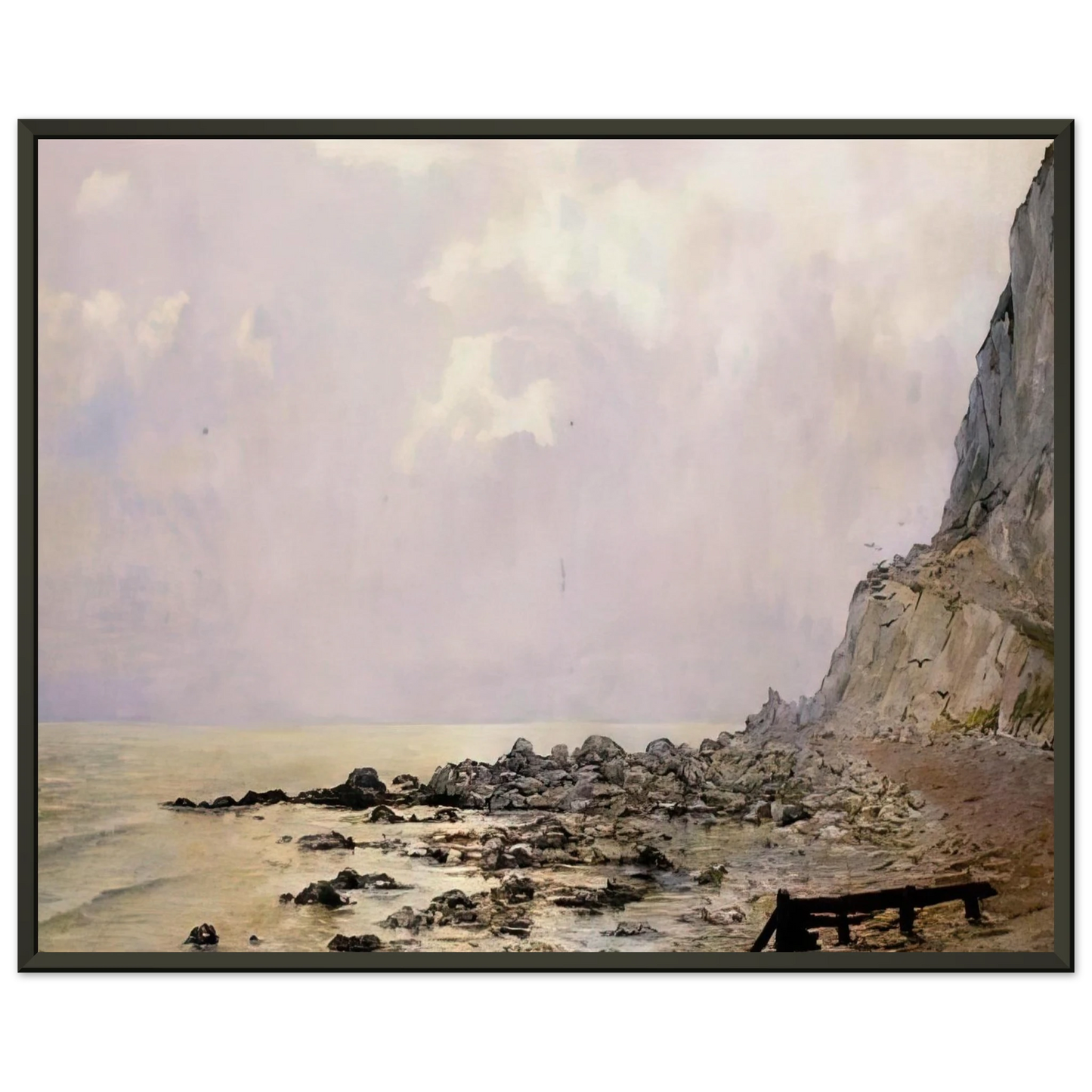 Theo van Rysselberghe THE CLIFFS OF DOUVRES 1881 Framed Art Print - Aluminum Frame - 70x100 cm / 28x40 inches