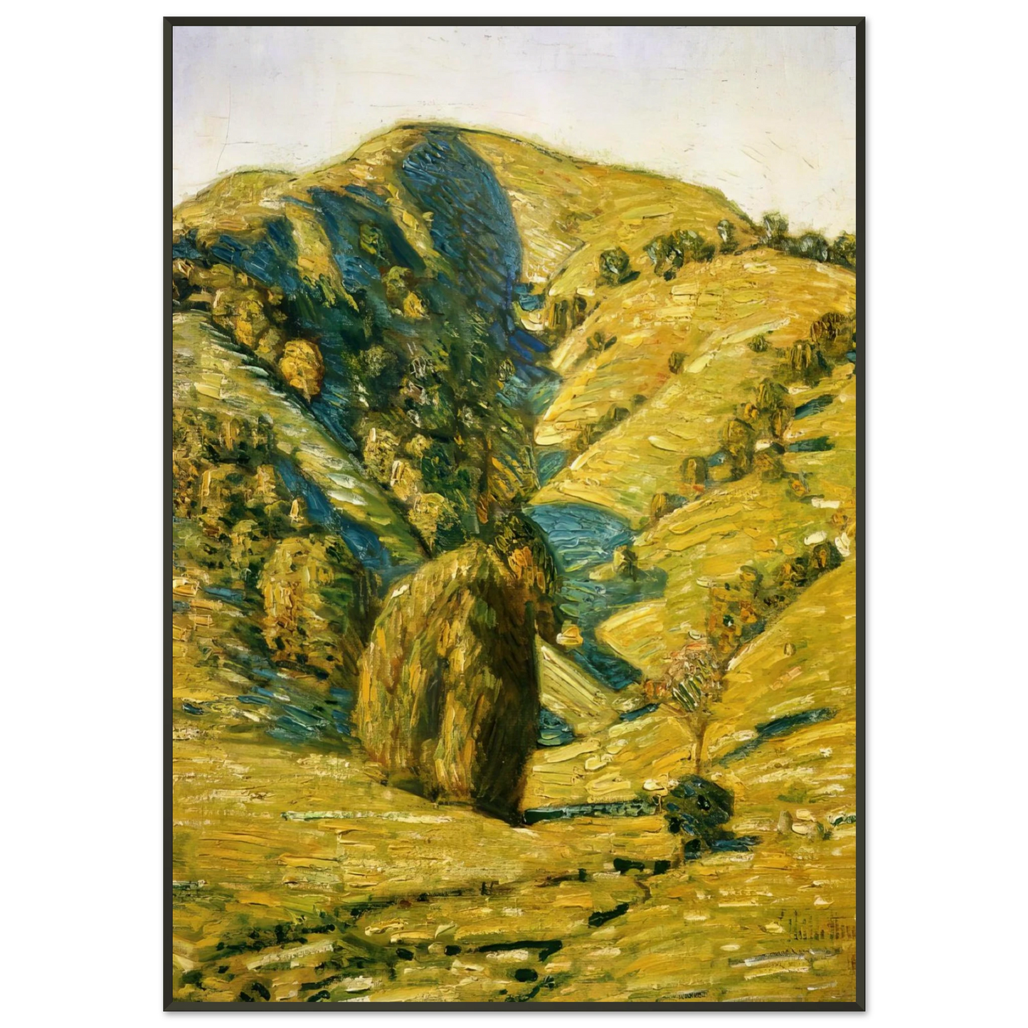 Childe Hassam Hill of the Sun San Anselmo California Framed Art Print - Aluminum Frame - 21x29.7 cm / 8x12"