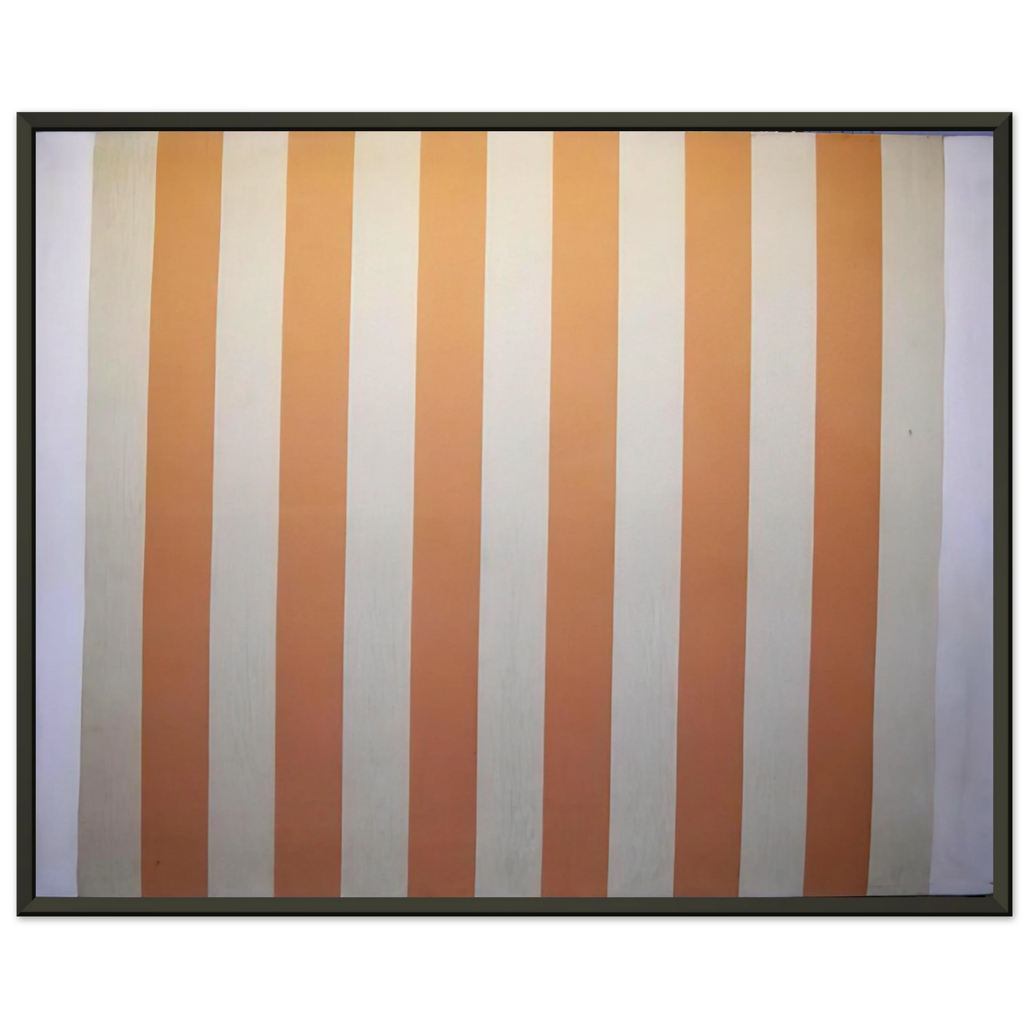 Daniel Buren Peinture acrylique blanche sur tissu raye blanc et orange 1967 Framed Art Print - Aluminum Frame - 60x80 cm / 24x32 inches