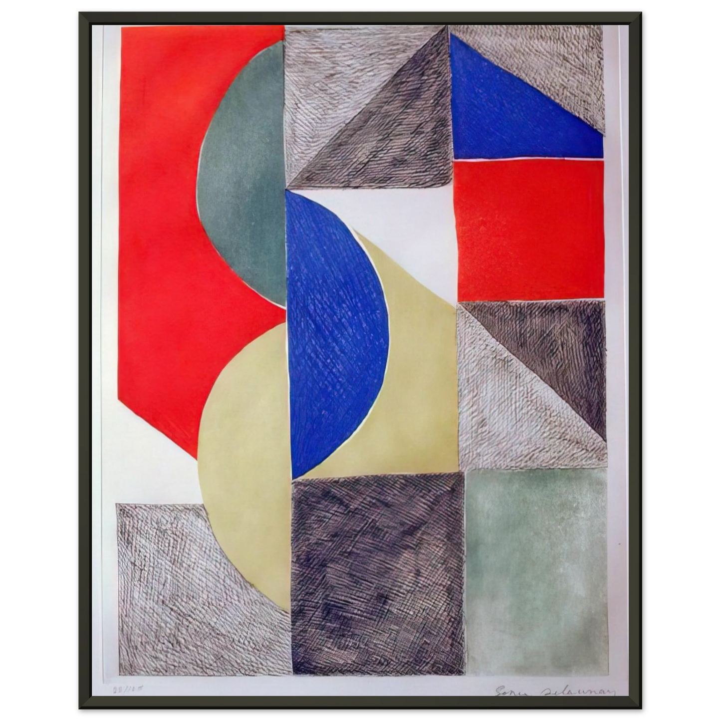 Sonia Delaunay ABSTRACT COMPOSITION Framed Art Print - Aluminum Frame - 40x50 cm / 16x20 inches