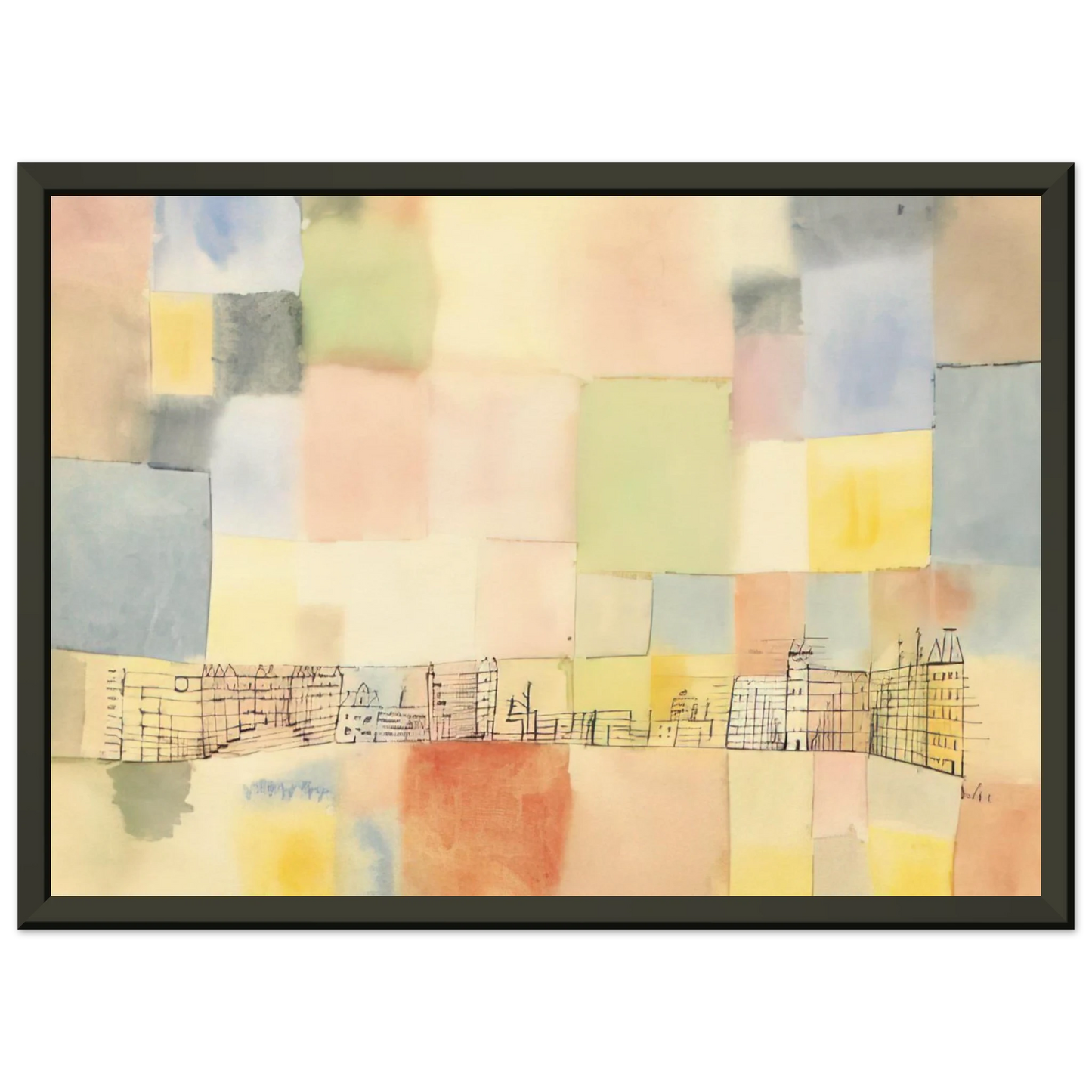 Paul Klee NEUER STADTTEIL IN M 1928 Framed Art Print - Aluminum Frame - 70x100 cm / 28x40 inches