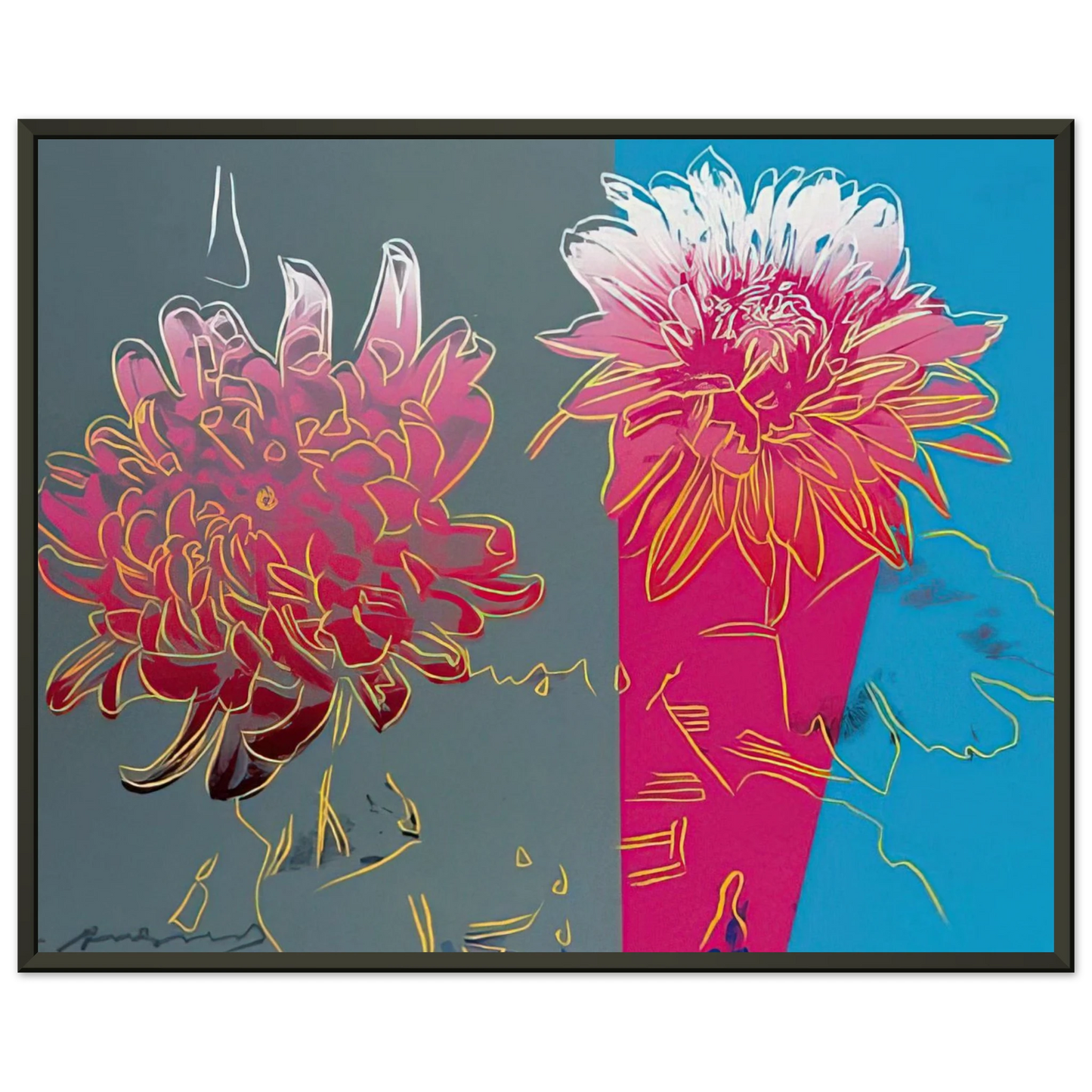 Andy Warhol Kiku Framed Art Print - Aluminum Frame - 60x80 cm / 24x32 inches