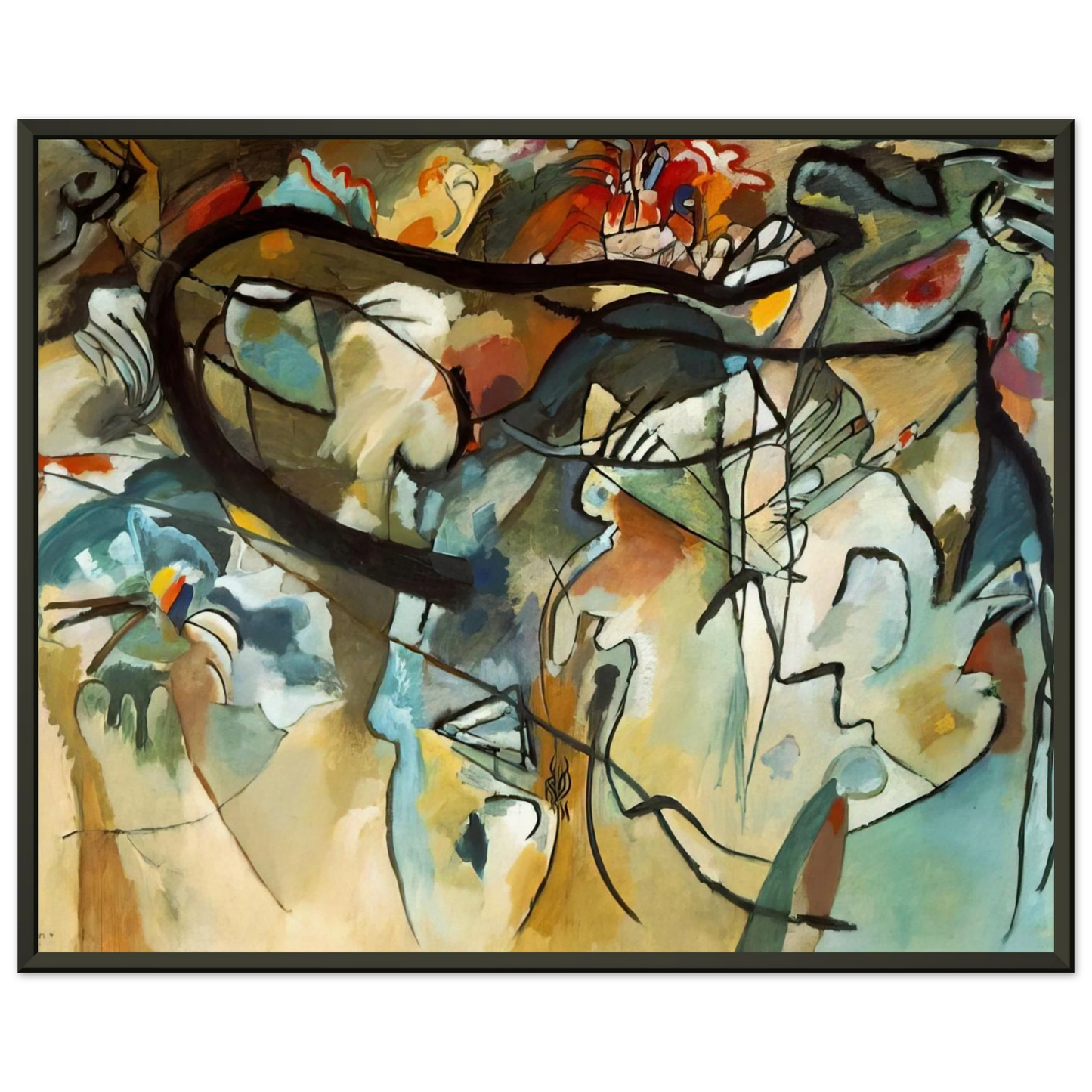 Wassily Kandinsky  COMPOSITION V 1911 Framed Art Print  - Aluminum Frame - 40x50 cm / 16x20 inches