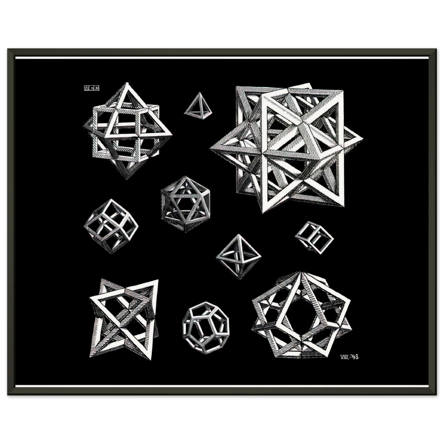 MC Escher  STUDY FOR STARS Framed Art Print  - Aluminum Frame - 60x80 cm / 24x32 inches