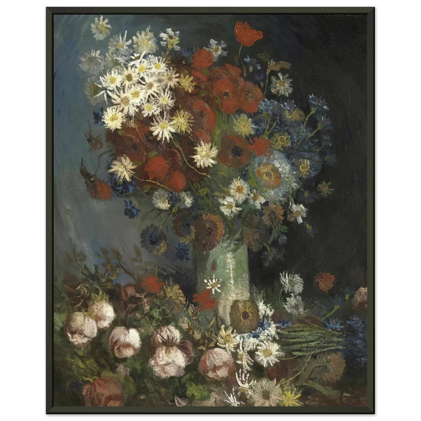 Vincent van Gogh  Still life with meadow flowers and roses Framed Art Print  - Aluminum Frame - 60x80 cm / 24x32 inches