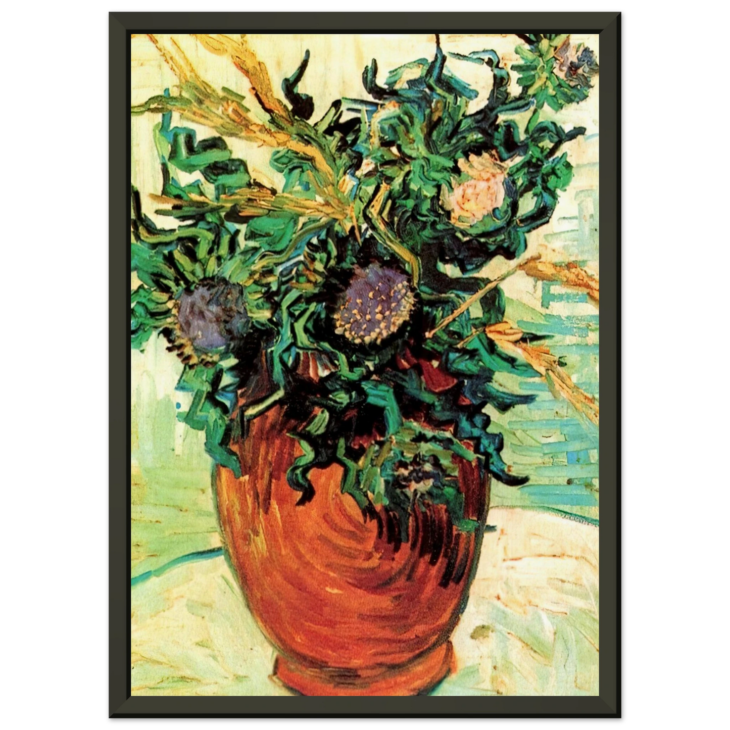 Vincent van Gogh  Still Life with Thistles Framed Art Print  - Aluminum Frame - 70x100 cm / 28x40 inches