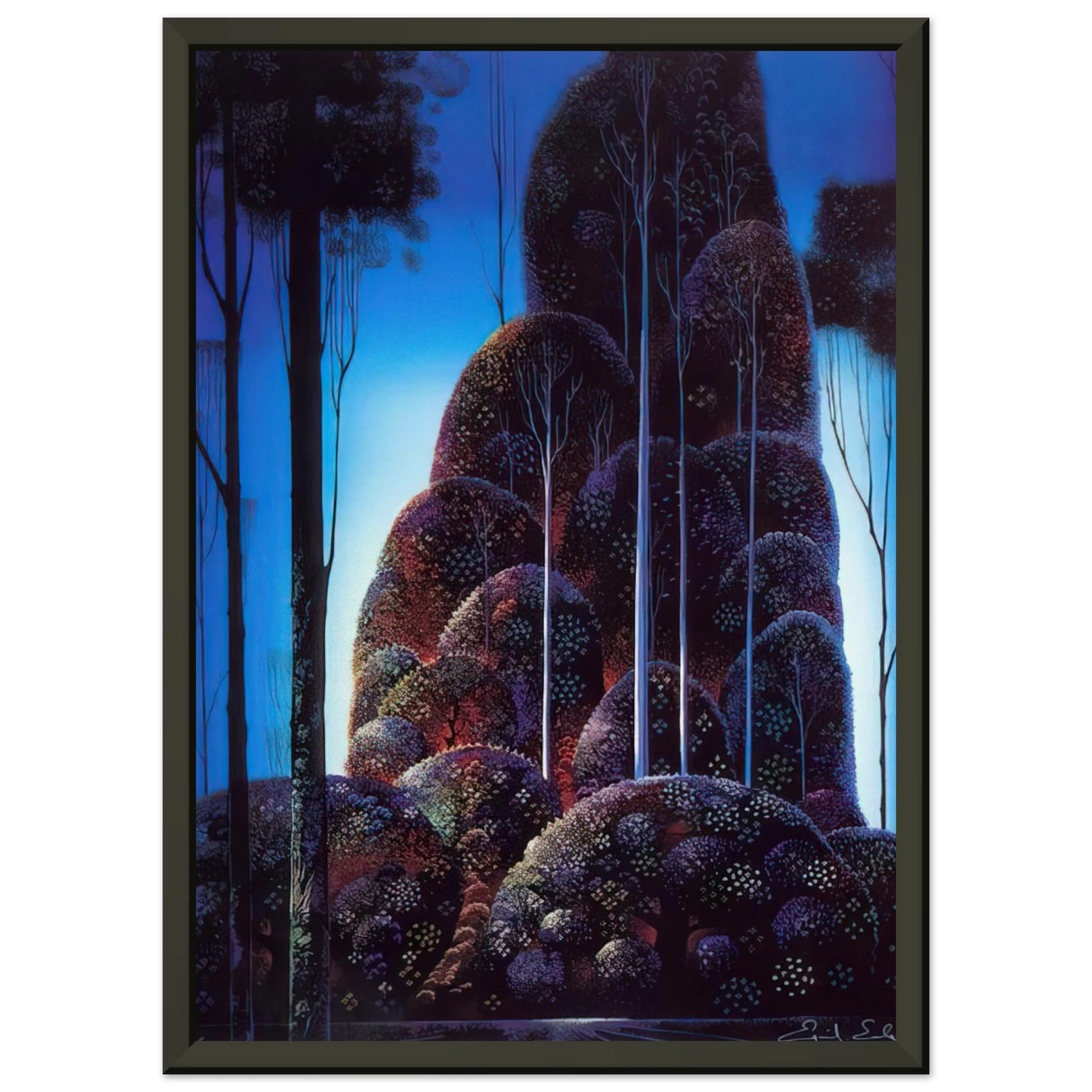 Eyvind Earle Tall Trees Framed Art Print - Aluminum Frame - 70x100 cm / 28x40 inches