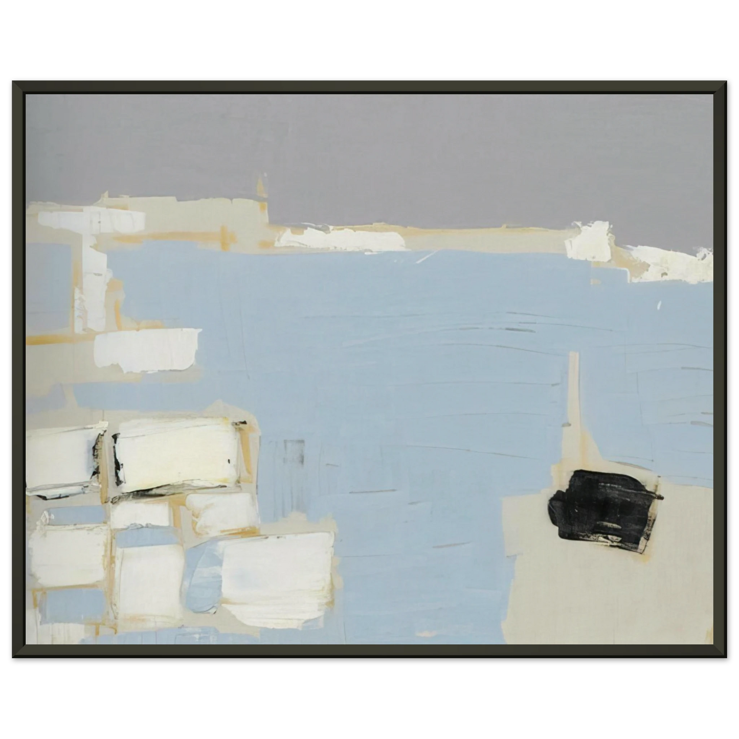 Nicolas de Stael Marseille under snow 1954 Framed Art Print - Aluminum Frame - 60x80 cm / 24x32 inches