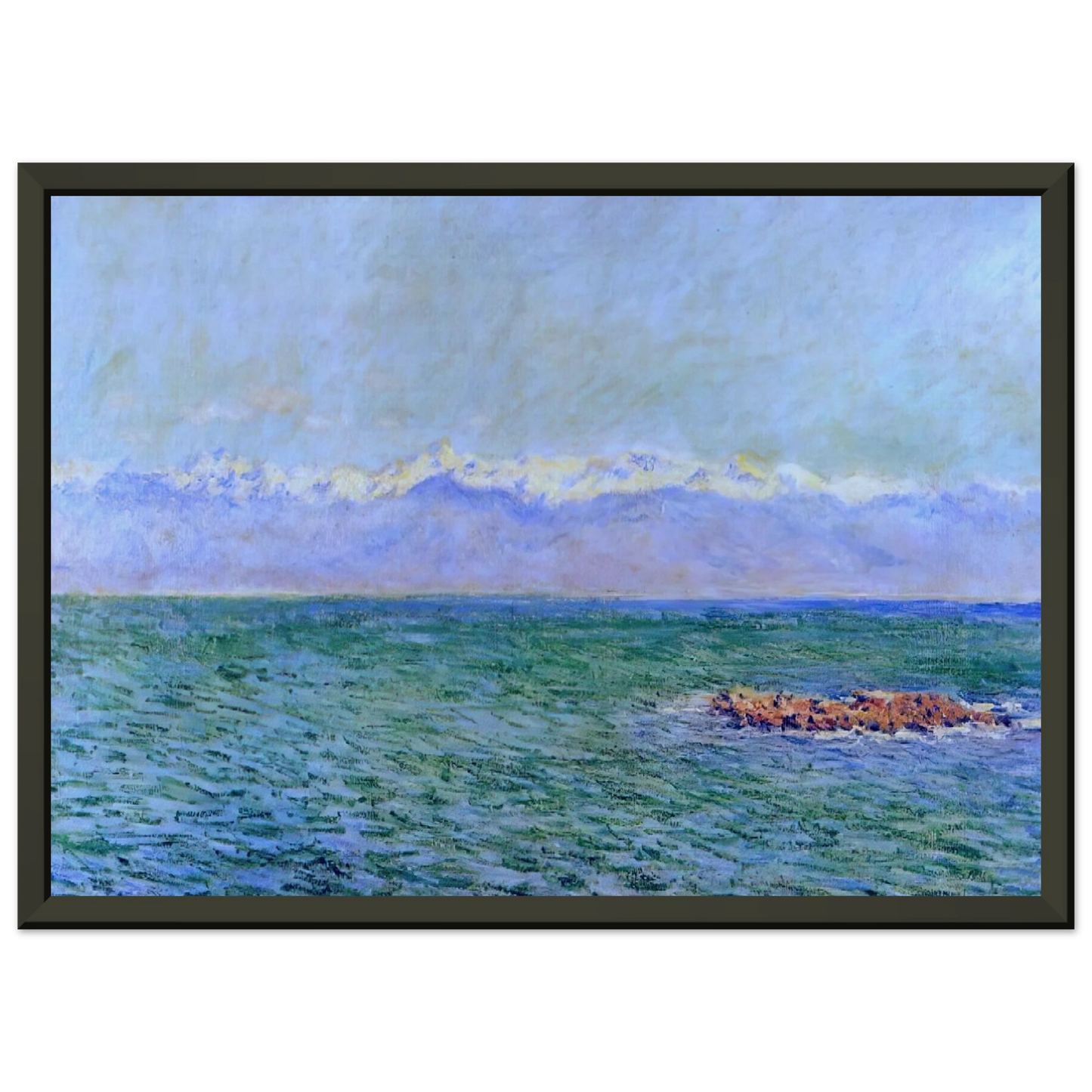 claude monet The Sea and the Alps Framed Art Print - Aluminum Frame - 40x50 cm / 16x20 inches