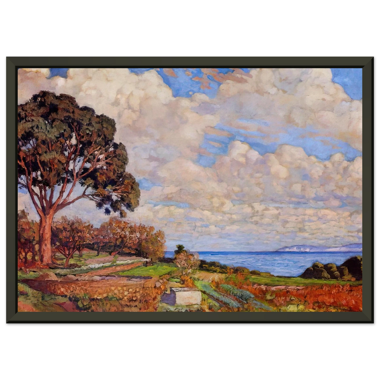 Theo van Rysselberghe LARGE TREE NEAR THE SEA 1919 Framed Art Print - Aluminum Frame - 70x100 cm / 28x40 inches
