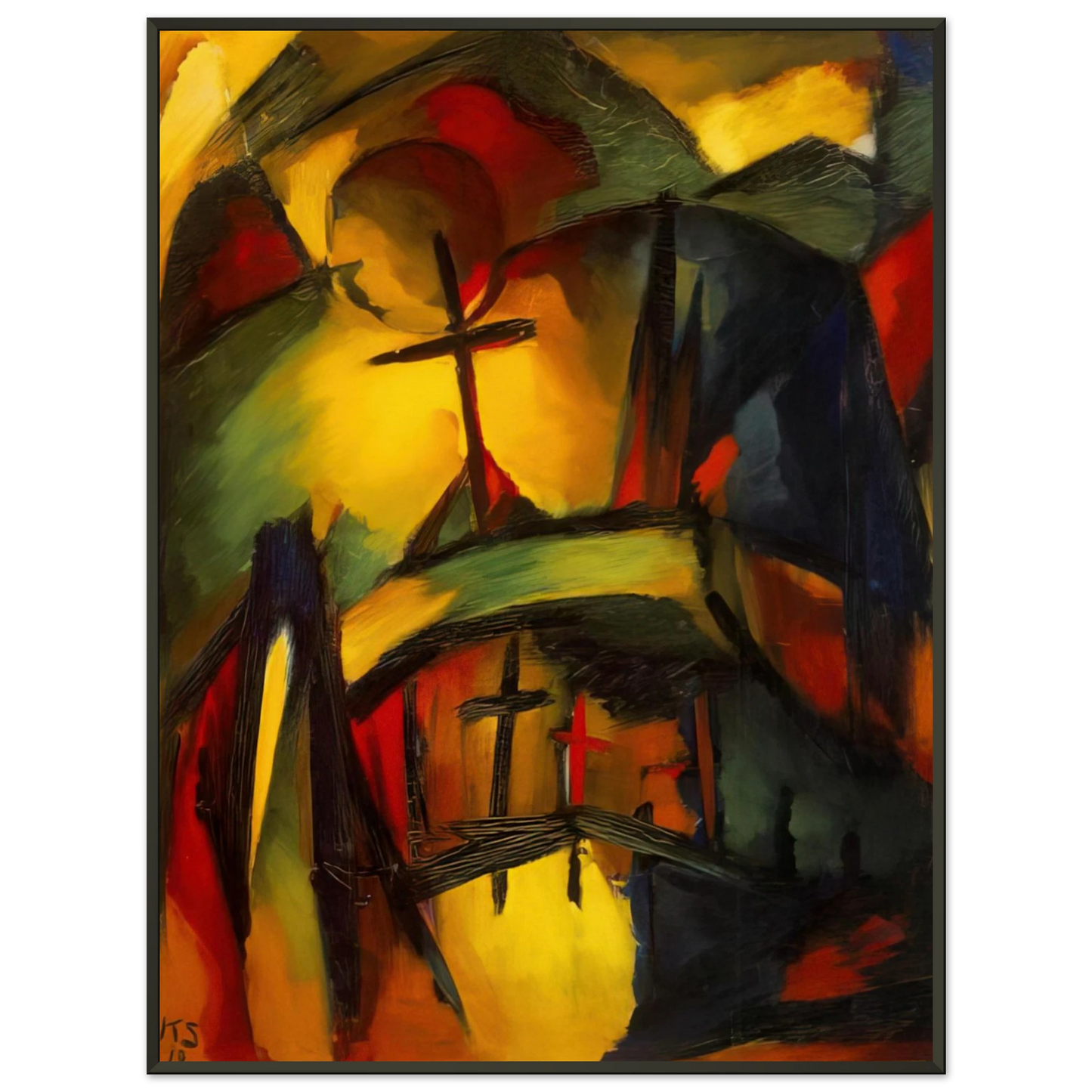 Kurt Schwitters MOUNTAIN GRAVEYARD 1919 Framed Art Print - Aluminum Frame - 40x50 cm / 16x20 inches