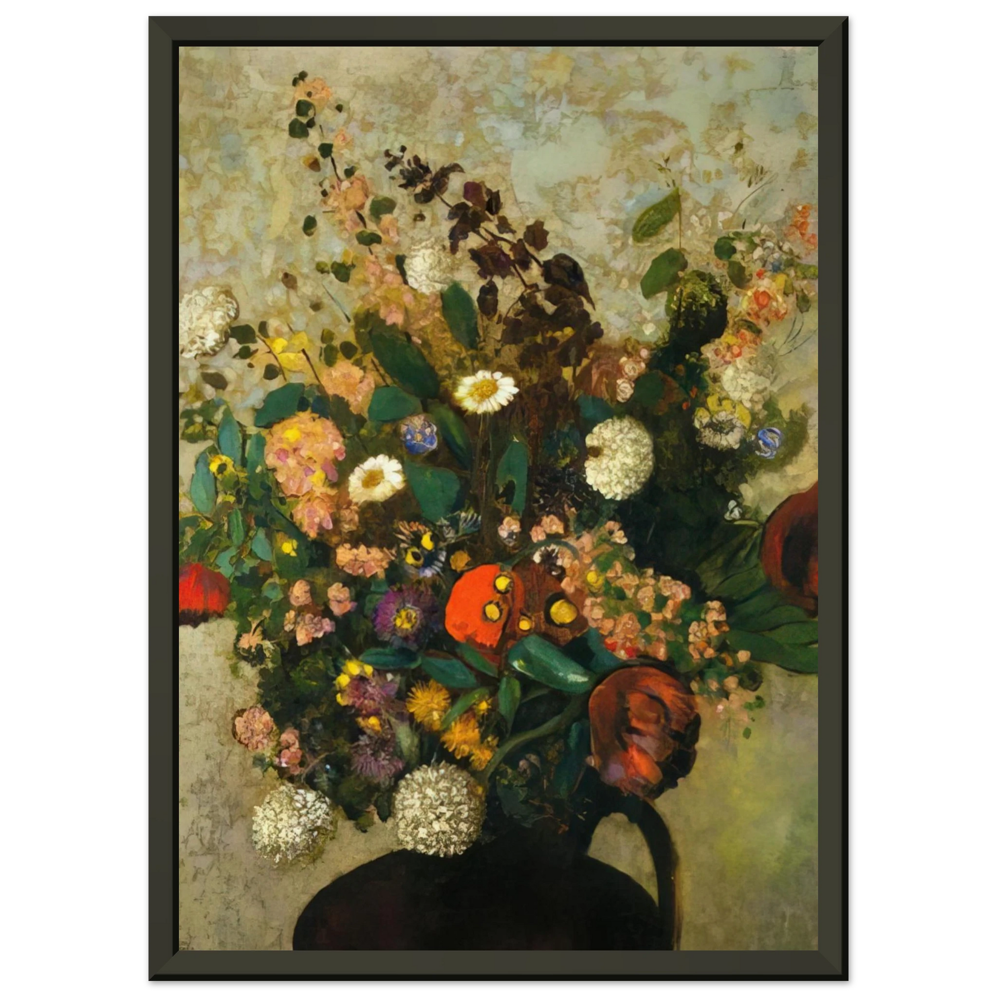 Odilon Redon  BOUQUET OF FLOWERS 5 Framed Art Print  - Aluminum Frame - 60x80 cm / 24x32 inches