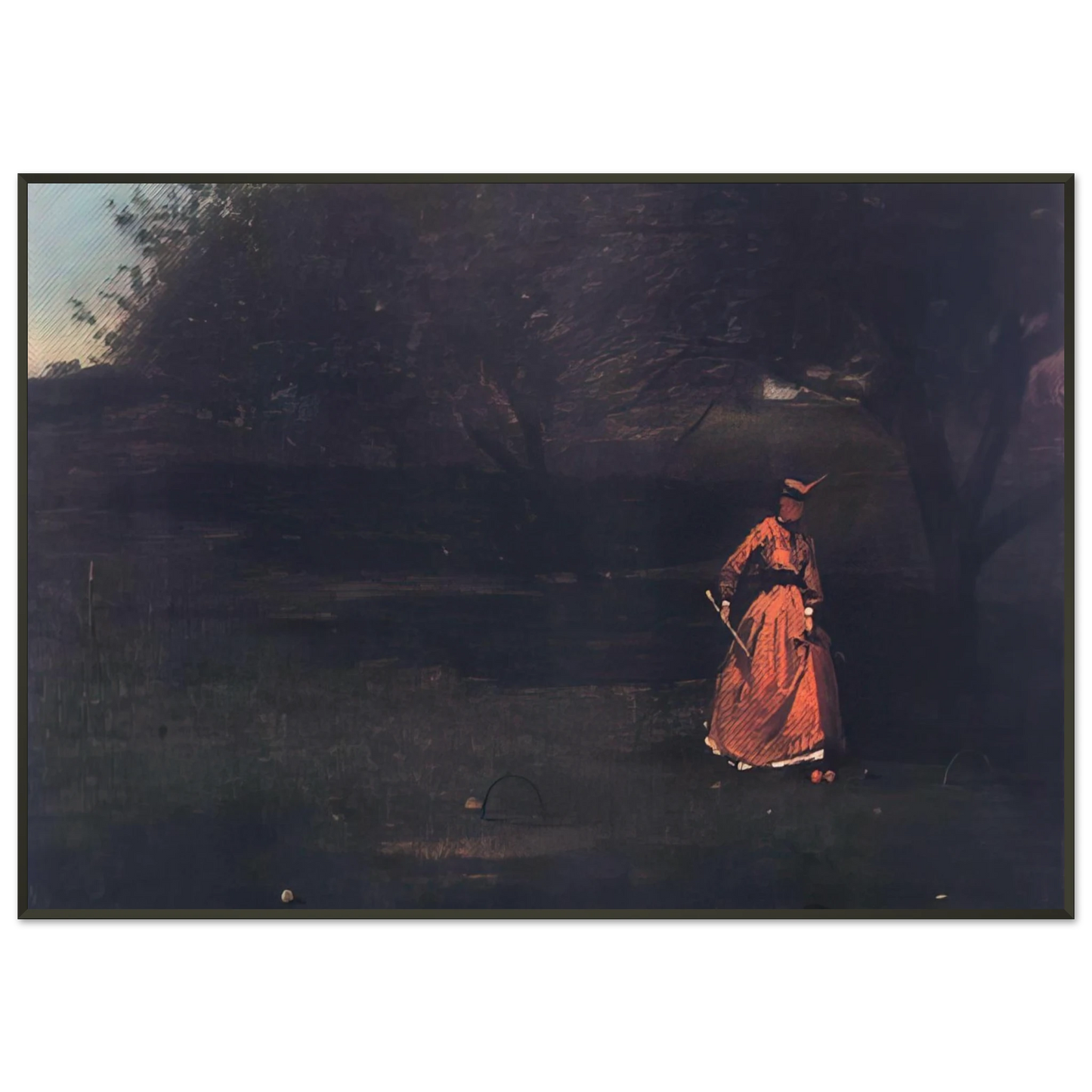 Winslow Homer CROQUET PLAYERS 1 Framed Art Print - Aluminum Frame - 21x29.7 cm / 8x12"