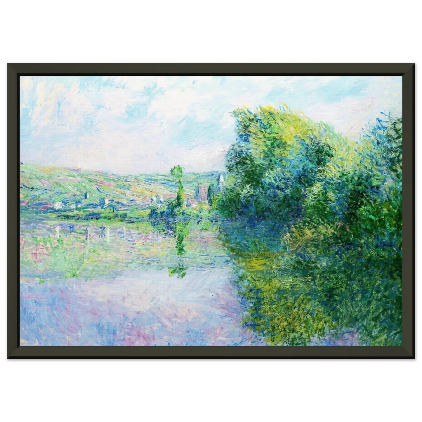 claude monet The Siene at Vetheuil Framed Art Print - Aluminum Frame - 70x100 cm / 28x40 inches