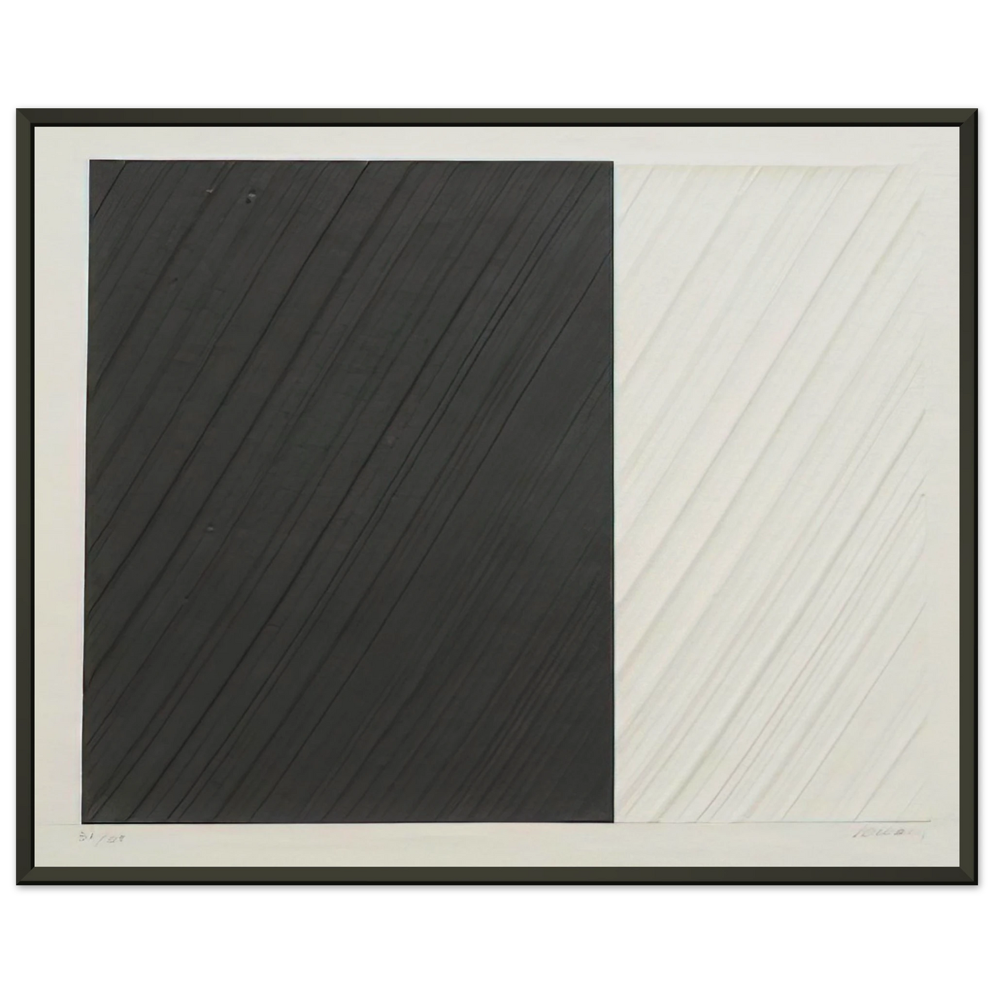 Pierre Soulages Untitled 1991 Framed Art Print - Aluminum Frame - 70x100 cm / 28x40 inches