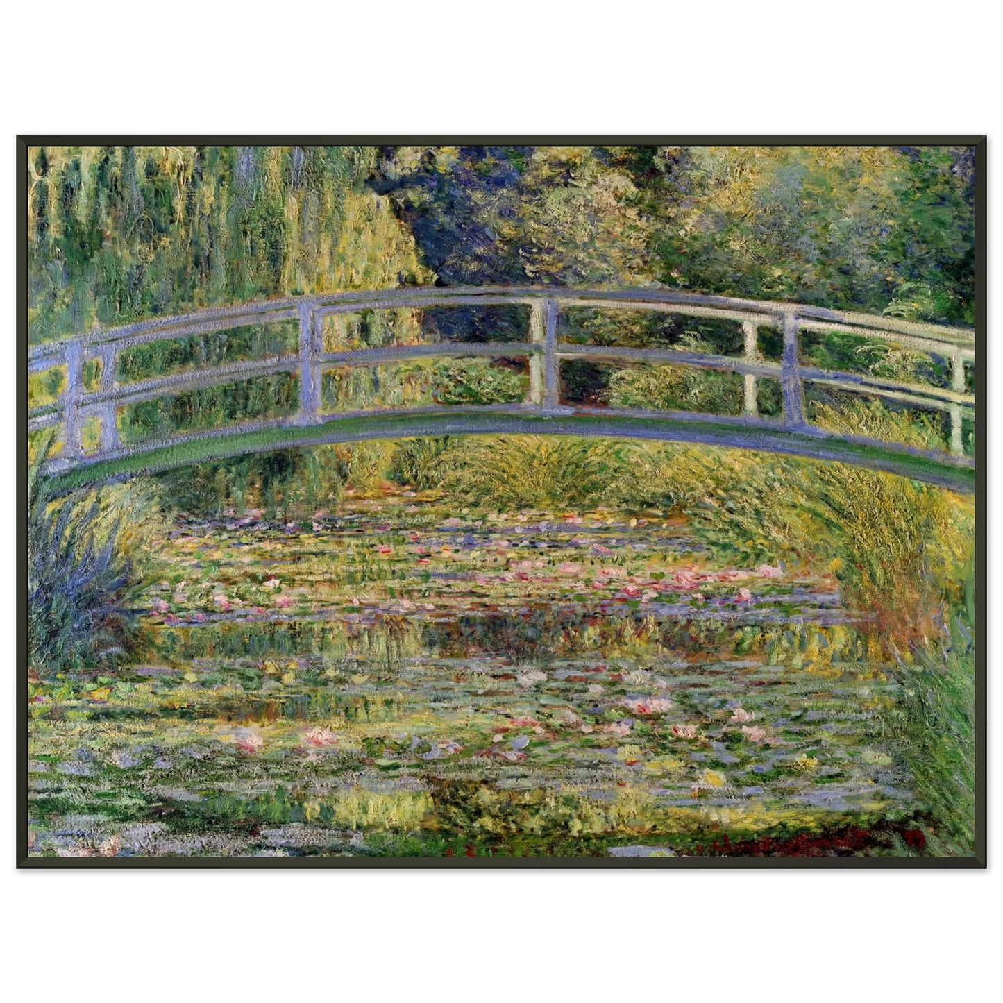 claude monet The Japanese Bridge The WaterLily Pond Framed Art Print - Aluminum Frame - 70x100 cm / 28x40 inches