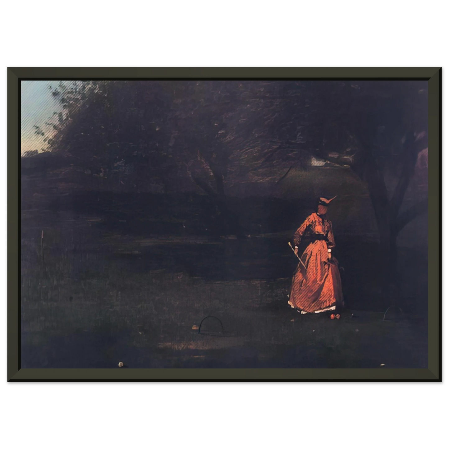 Winslow Homer CROQUET PLAYERS 1 Framed Art Print - Aluminum Frame - 40x50 cm / 16x20 inches