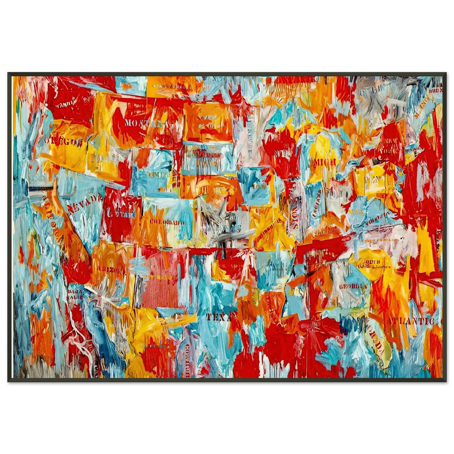 Jasper Johns MAP Framed Art Print - Aluminum Frame - 21x29.7 cm / 8x12"